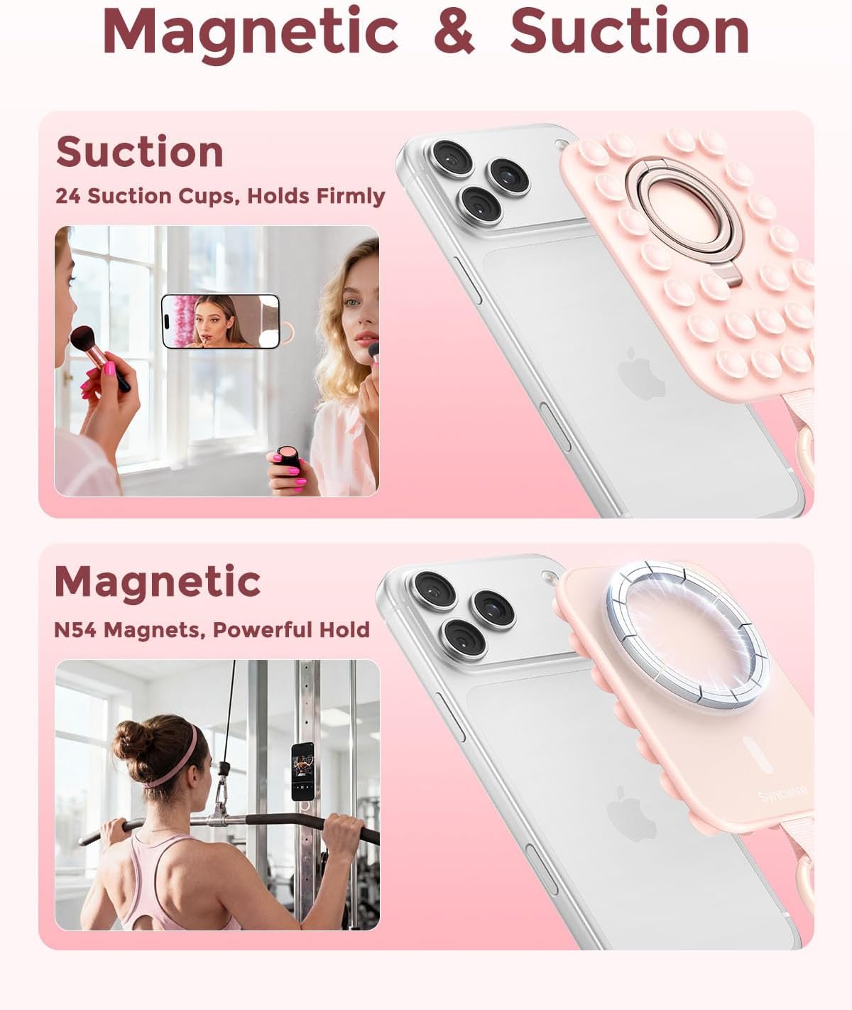 Detalle 2 de Syncwire Magnetic Phone Grip MagSafe-Compatible Phone Ring Holder (Blush Pink)