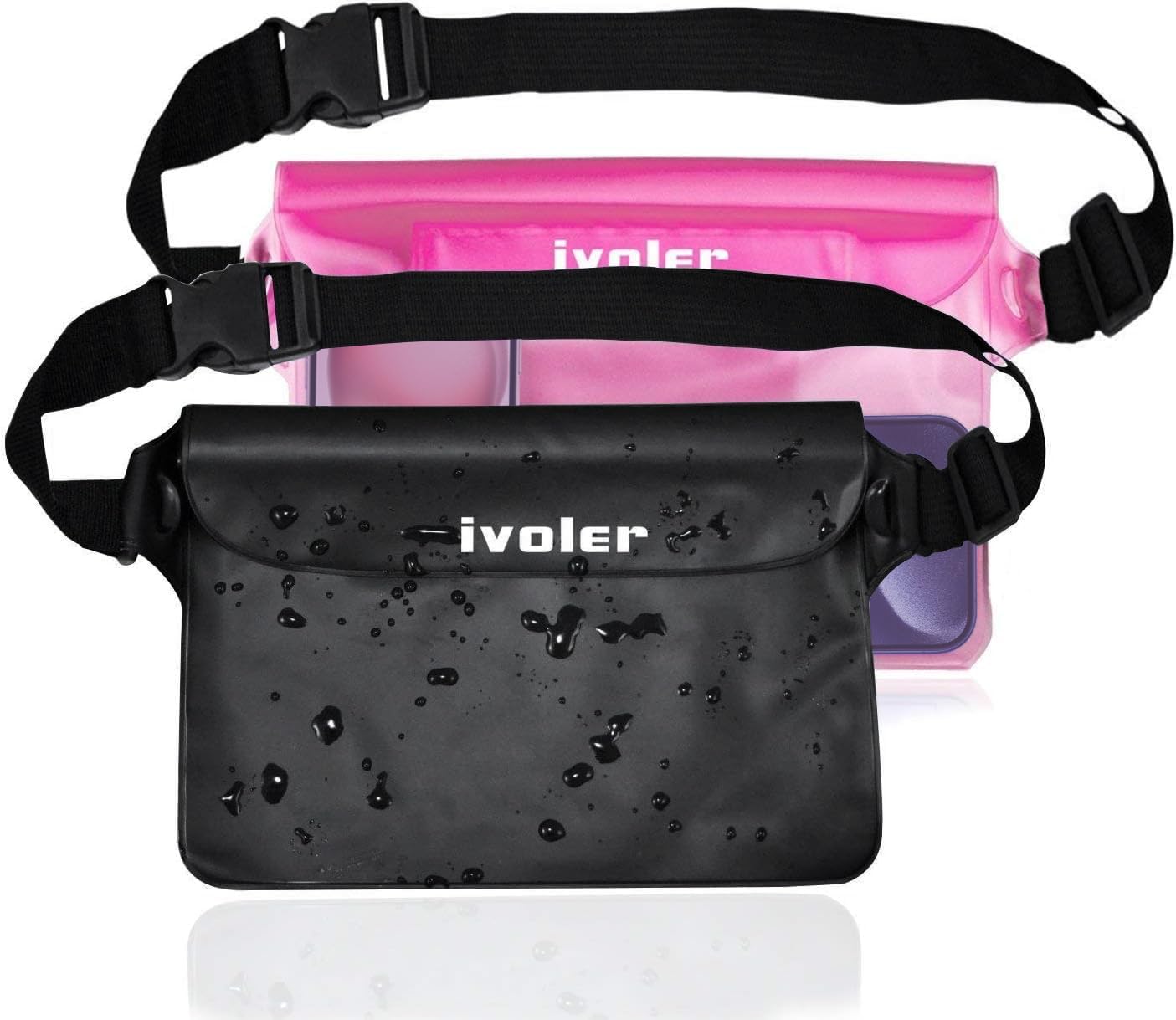 Detalle de ivoler Pack of 2 Universal Waterproof Waist Bag with Adjustable Belt