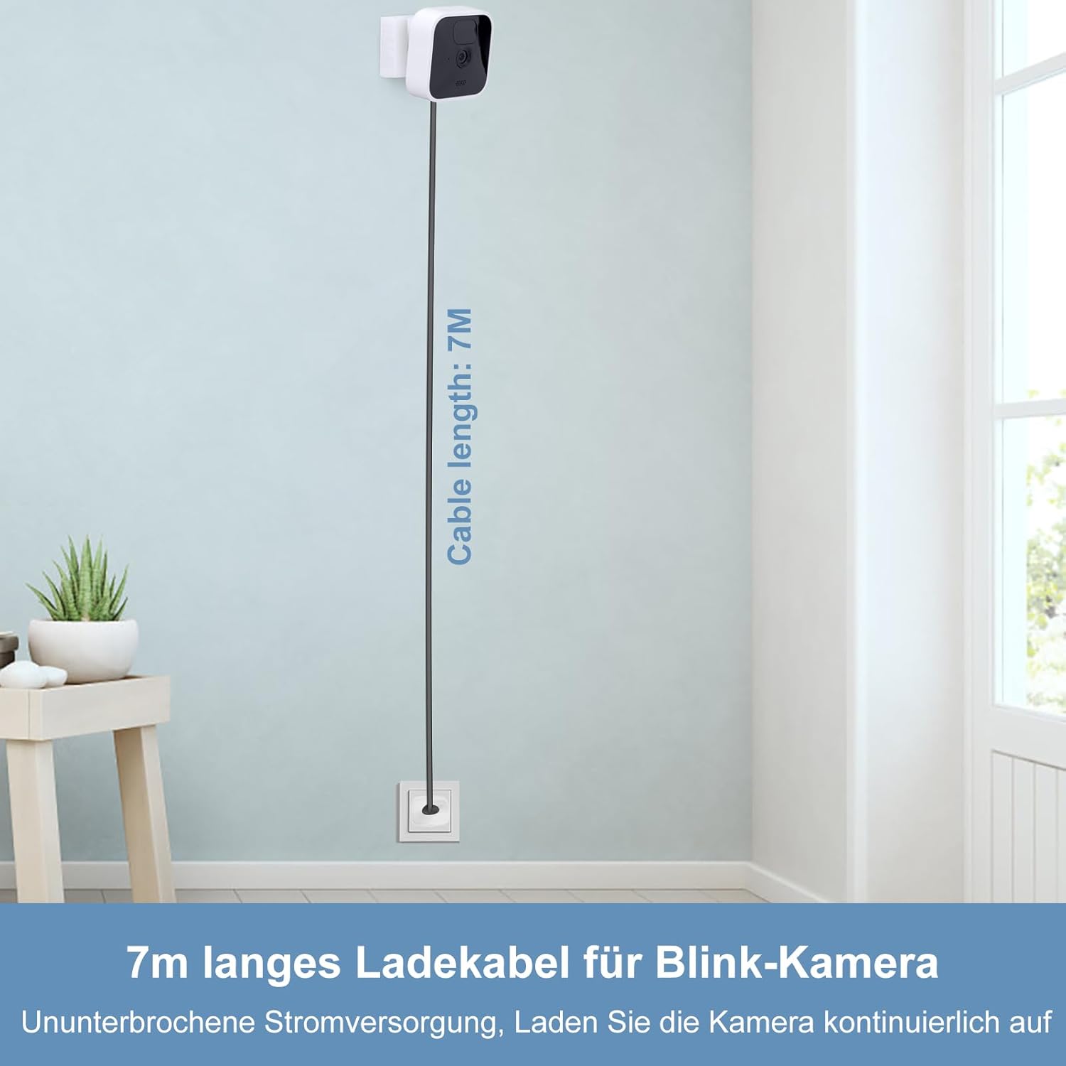 Thumbnail 3 de 7 m Magnetisches Ladekabel und Adapter für Blink Outdoor (3. Generation) & Blink XT/XT2 – wetterfestes Verlängerungskabel