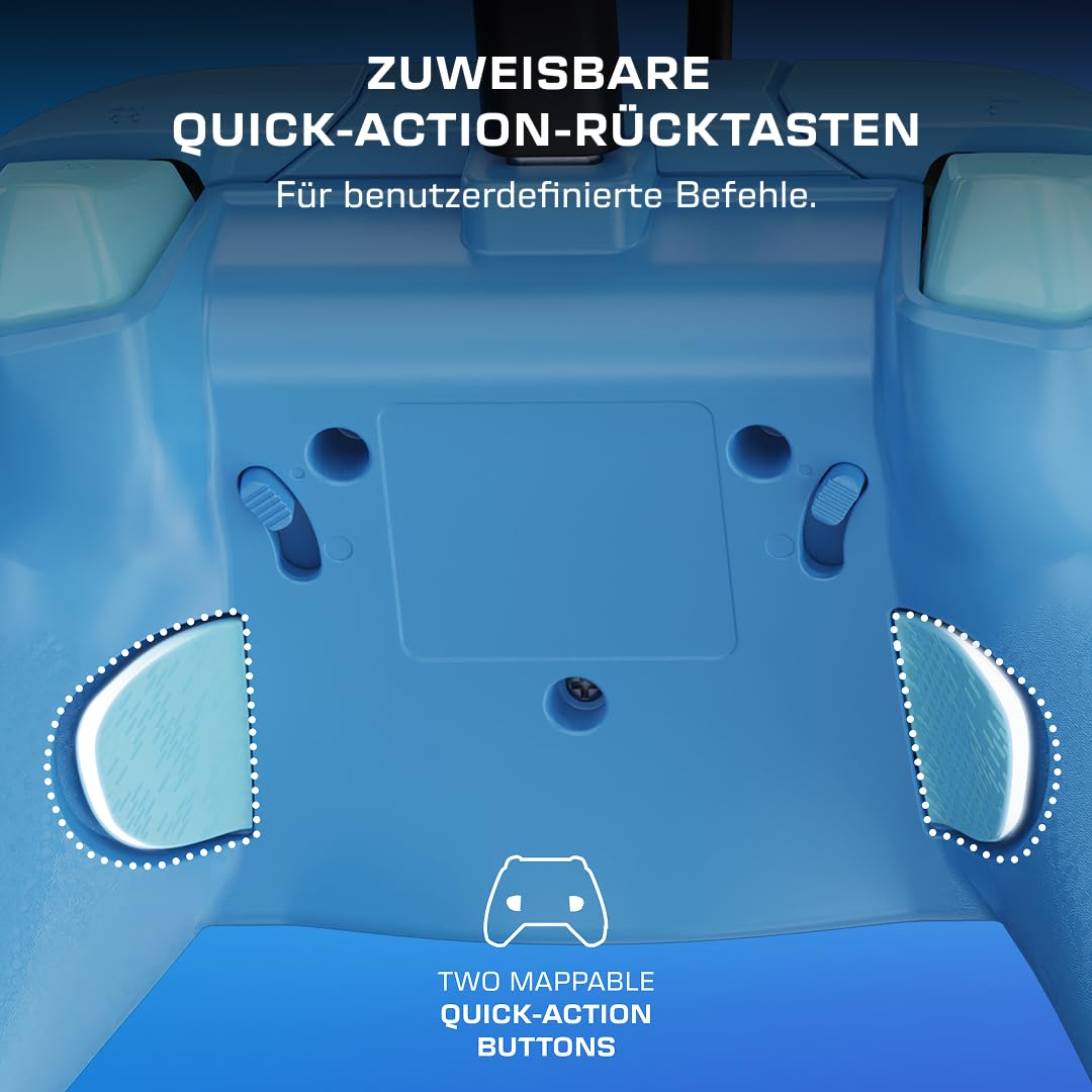 Detalle 2 de Turtle Beach Rematch Advanced Blue Kitsune – kabelgebundener Xbox-Lizenz-Controller (2,5 m) für Xbox und PC