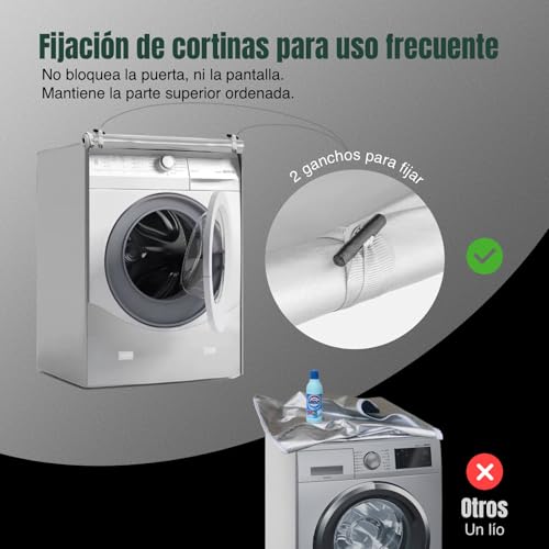 Thumbnail 3 de AWNIC Funda Lavadora Exterior Impermeable 60x64x85 cm con Apertura Frontal y Cremallera — Plateada