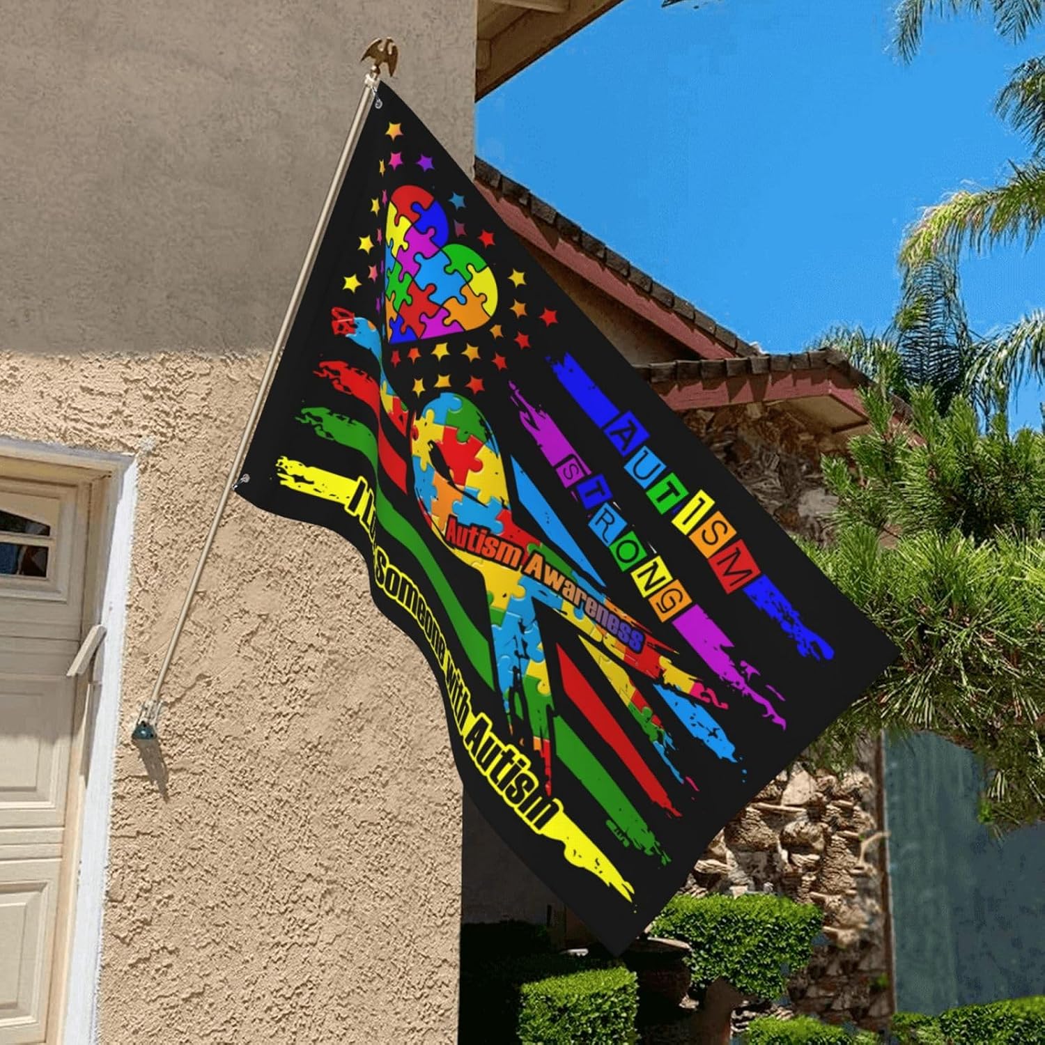 Detalle 2 de UGTEWXU Autism Awareness Flag, 3 x 5 ft