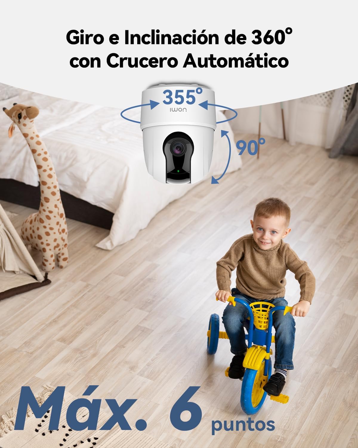 Detalle 2 de IMOU Cámara IP WiFi interior 2K (3MP) 360° con detección humana, sirena y audio bidireccional