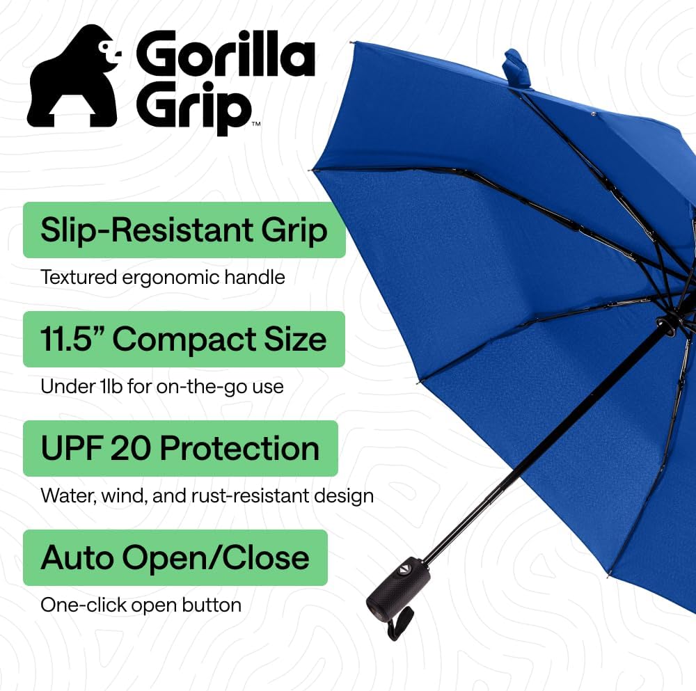 Thumbnail 1 de Gorilla Grip Windproof Compact Umbrella 42in