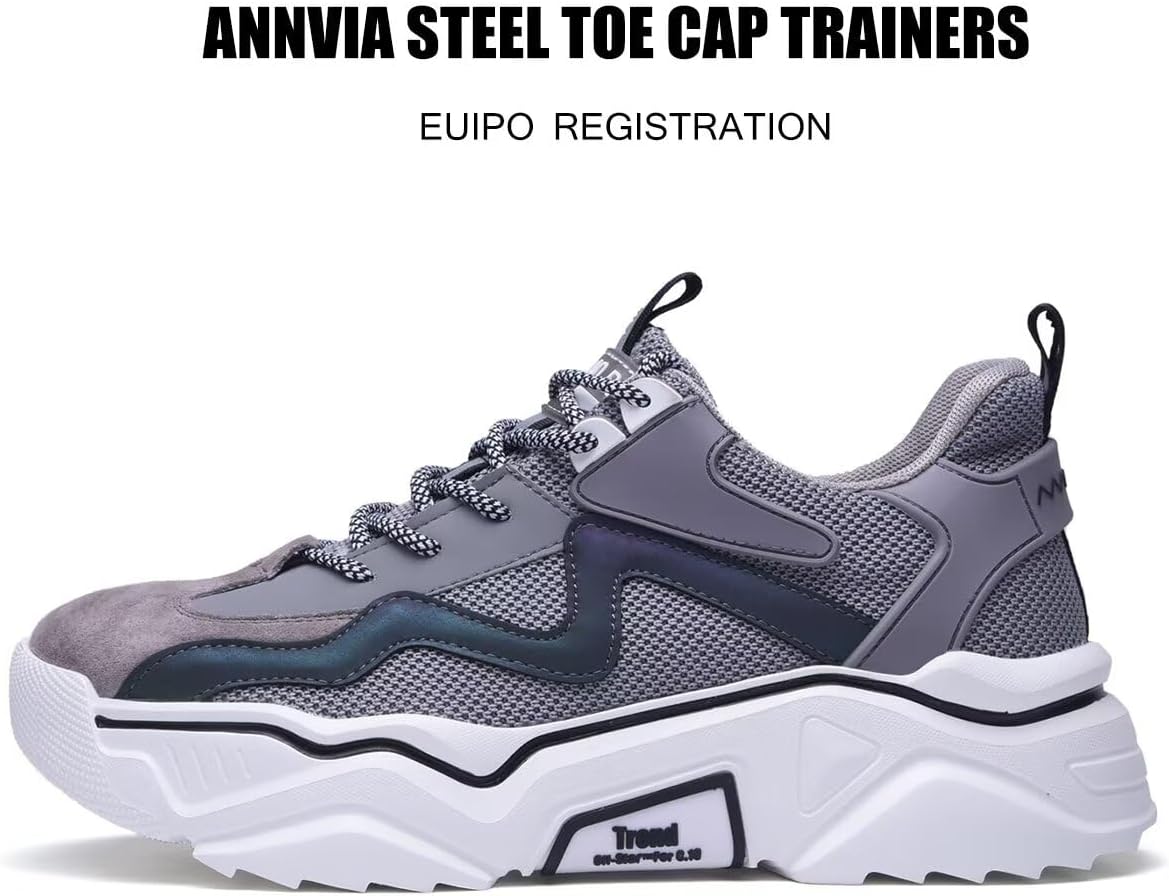 Thumbnail 2 de Annvia Safety Shoes for Women: Steel Toe Cap Trainers with Anti-Smash, Kevlar Anti-Piercing 5.0, Breathable Non-Slip Work Shoes