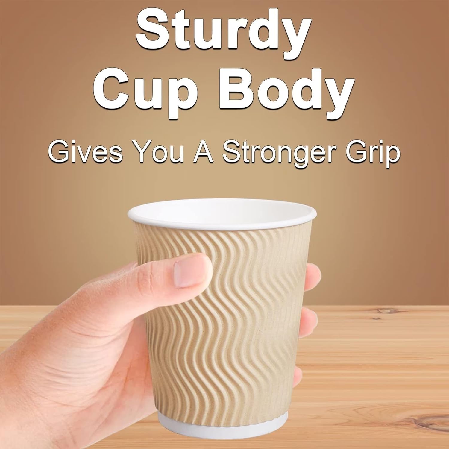 Detalle 2 de Luckypack 12oz Paper Cups Ripple 🥤