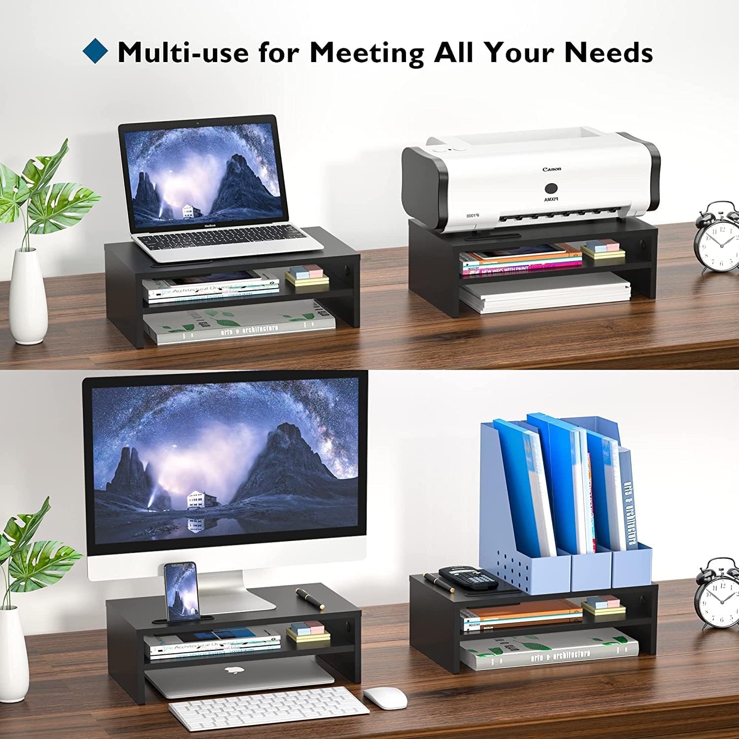 Thumbnail 6 de BONTEC Monitorständer, Unterbau Bildschirm, PC Bildschirm Ständer mit Handyhalter, Ergonomischem Laptop-Druckerständer mit Kabelführung für Laptop, Computer, Notebook, iMac, PC, 42CM, Schwarz
BONTEC Monitorständer, Unterbau Bildschirm, PC B…
