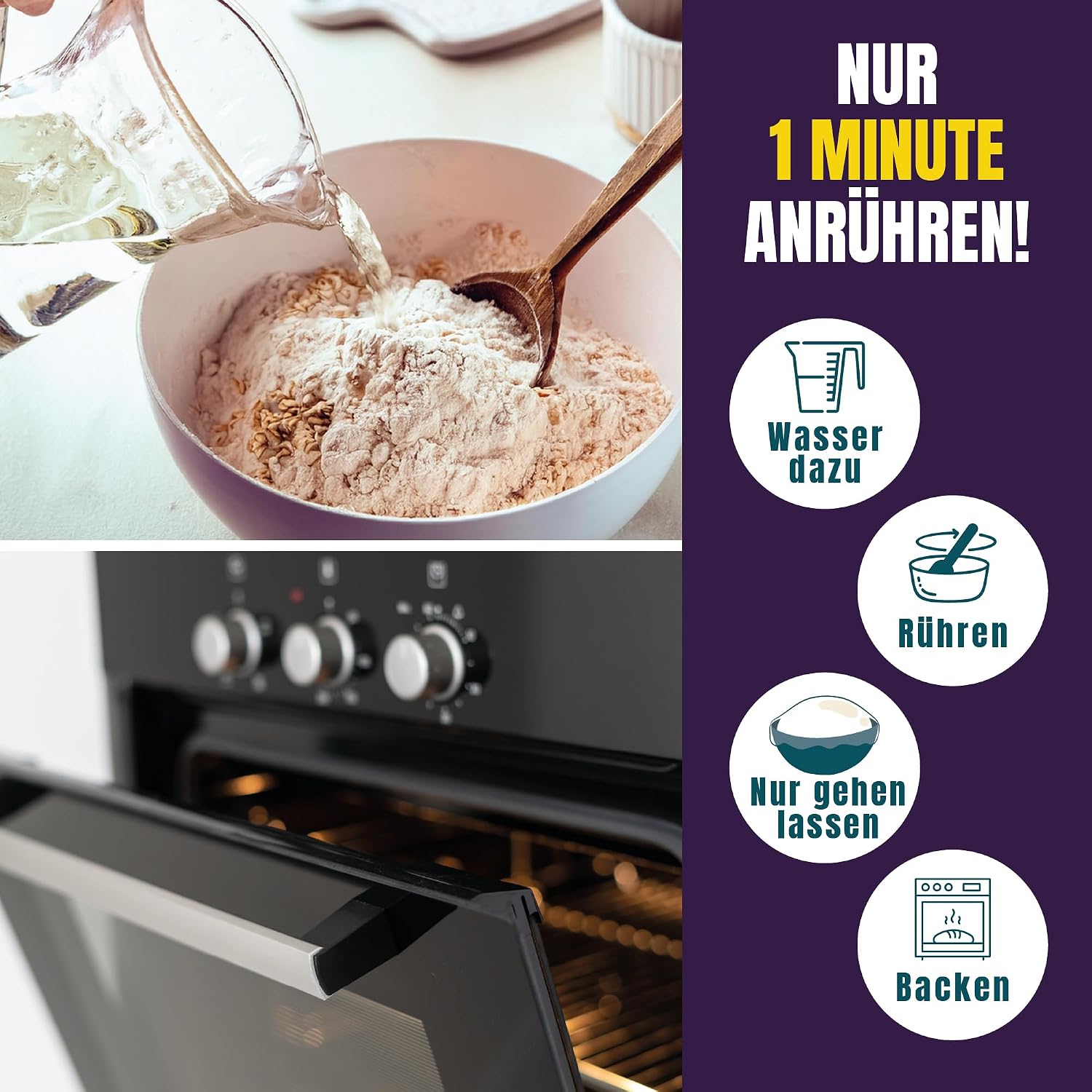 Detalle de Marcel’s Brotbackmischung Dinkel Urkraft (1.200 g) – 100% Sauerteigbrot ohne Weizenmehl, vegan