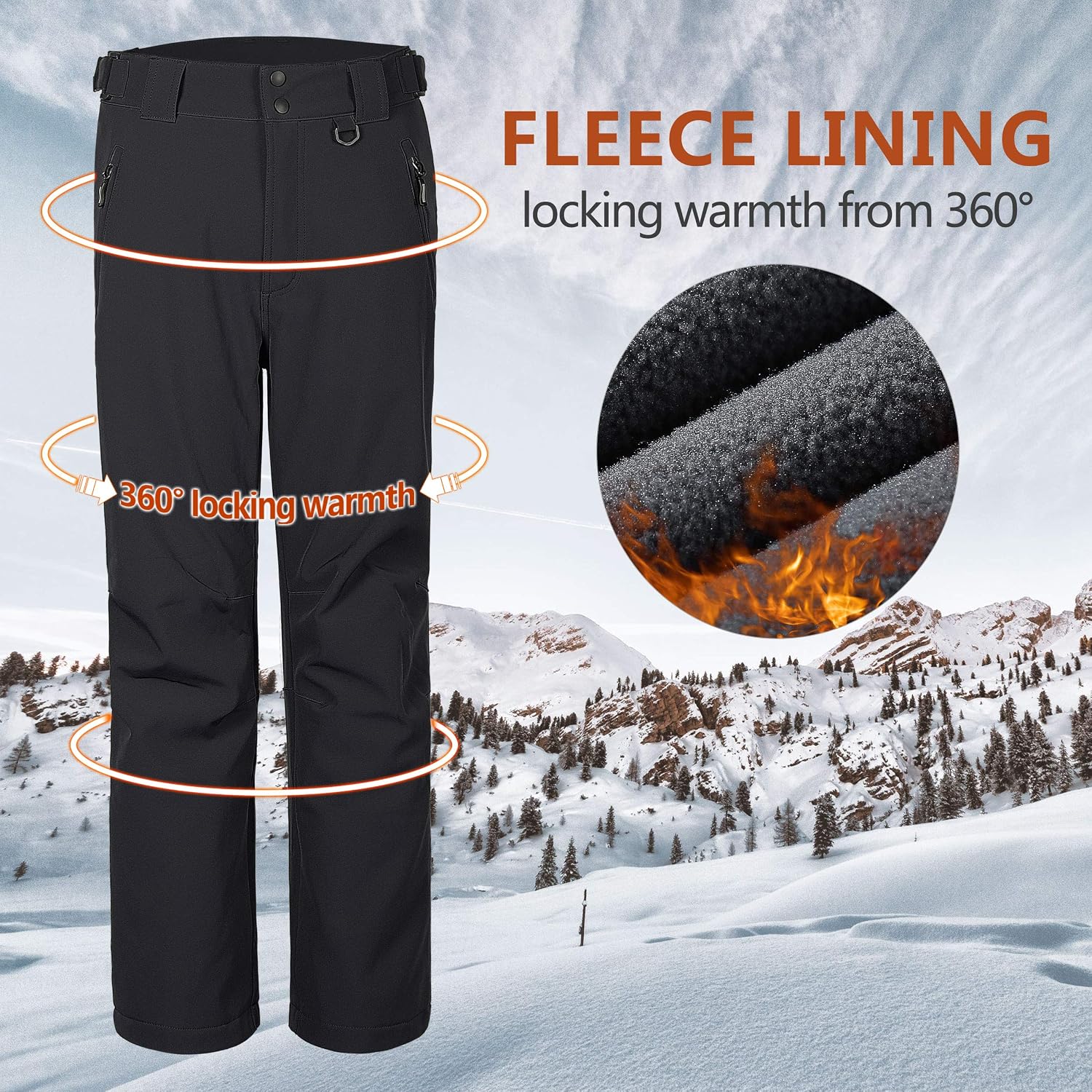 Thumbnail 4 de Outdoor Ventures Softshellhose Herren Thermohose Winddicht