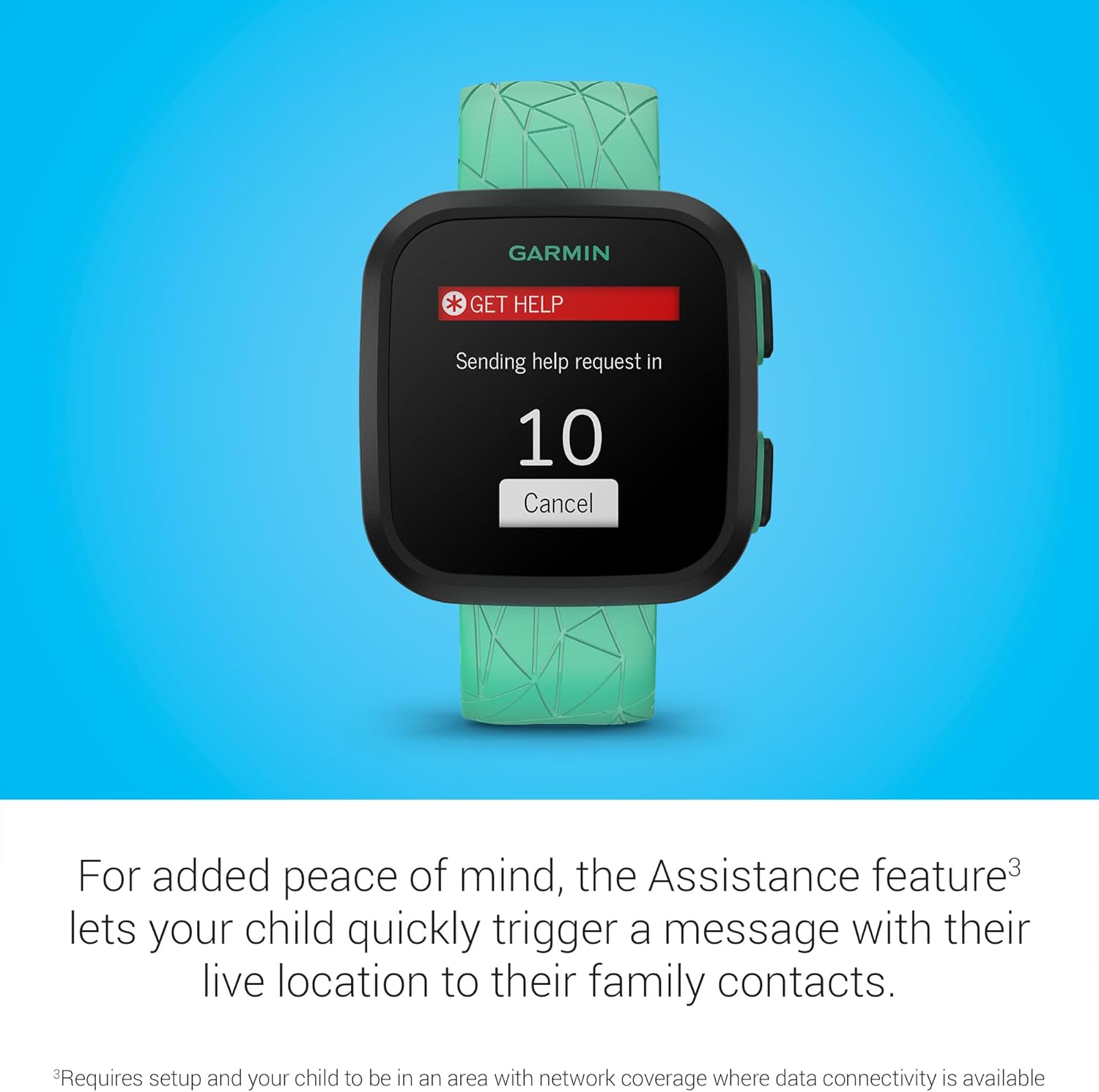 Detalle de Garmin Bounce™ Kids Smartwatch: Real-Time GPS Tracking, Two-Way Messaging, and LTE Connectivity