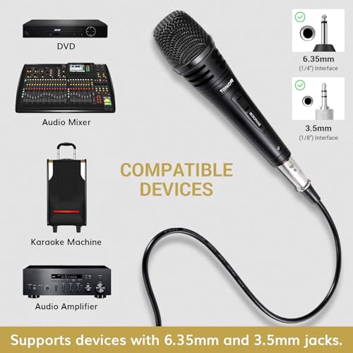 Detalle de TONOR Professional Vocal Microphone for Singing with 16.4ft/5m XLR Cable and Heavy-Duty Stand