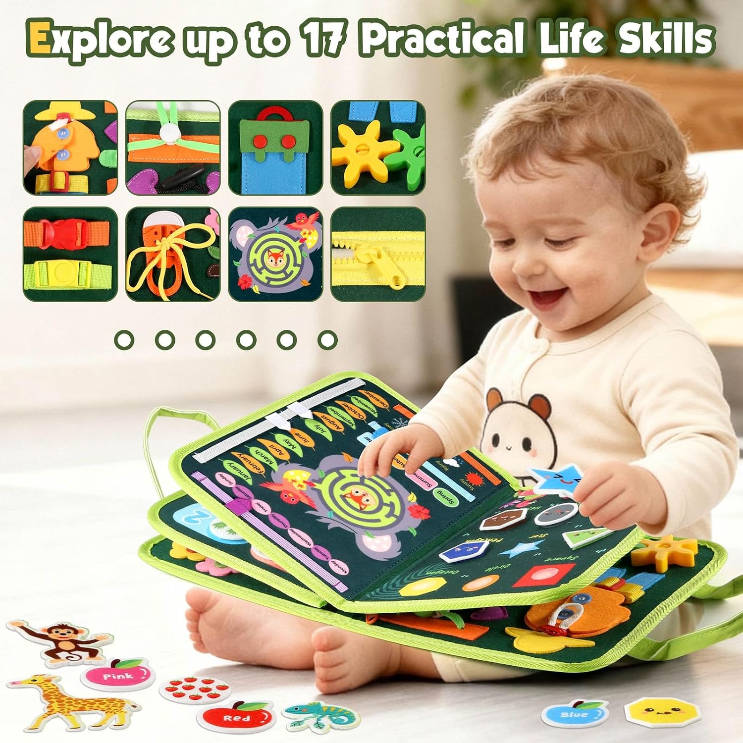 Thumbnail 6 de GOLIYEAN Toddler Busy Board: Montessori-Inspired Learning & Quiet Travel Activity Book