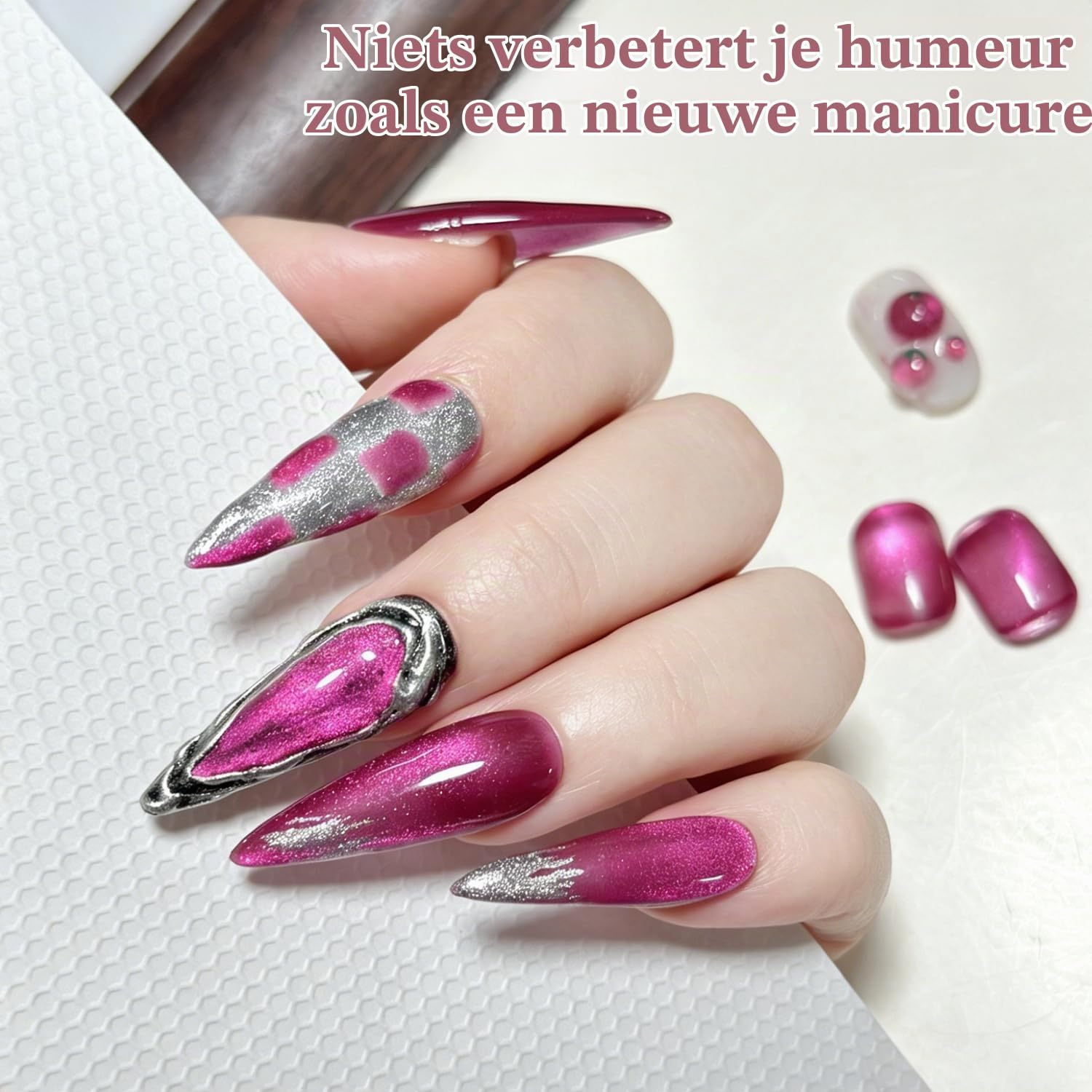 Thumbnail 2 de KRISNICE B-MY003 magnetische cat-eye-gelnagellak 15 ml, transparant en holografisch