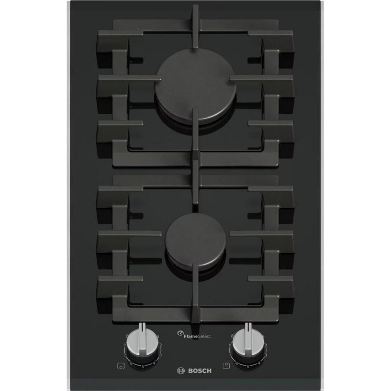 Detalle 2 de Placa Bosch Serie 8 PRB3A6I40: 2 Zonas FlameSelect, 30 cm, vidrio negro