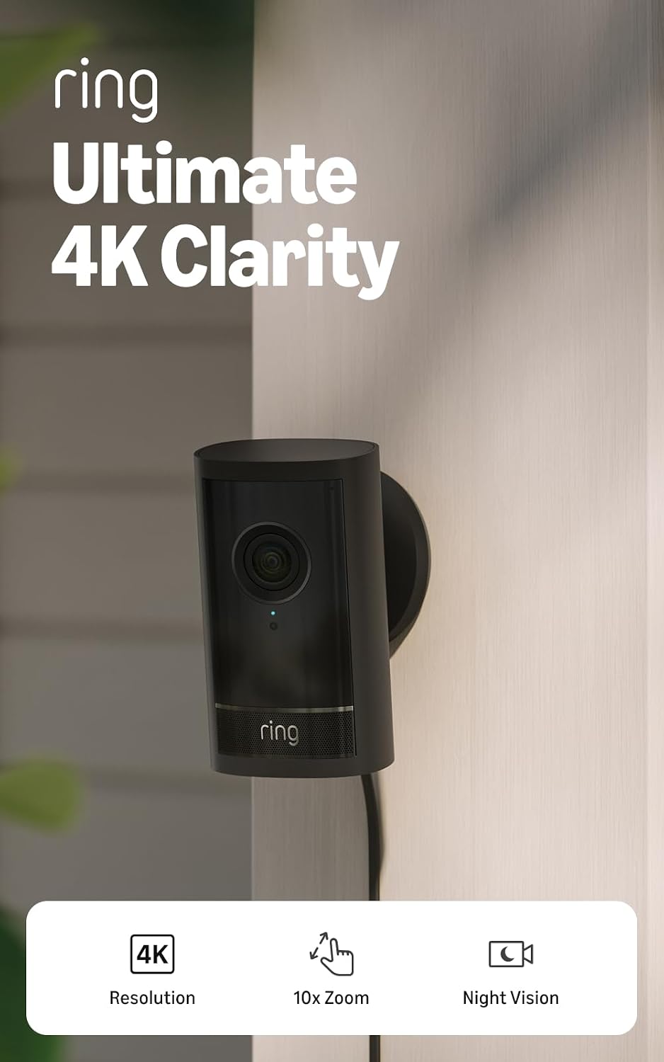 Detalle de Ring Outdoor Cam 4K Pro Plug-In Security Camera with Retinal 4K and 10x Zoom