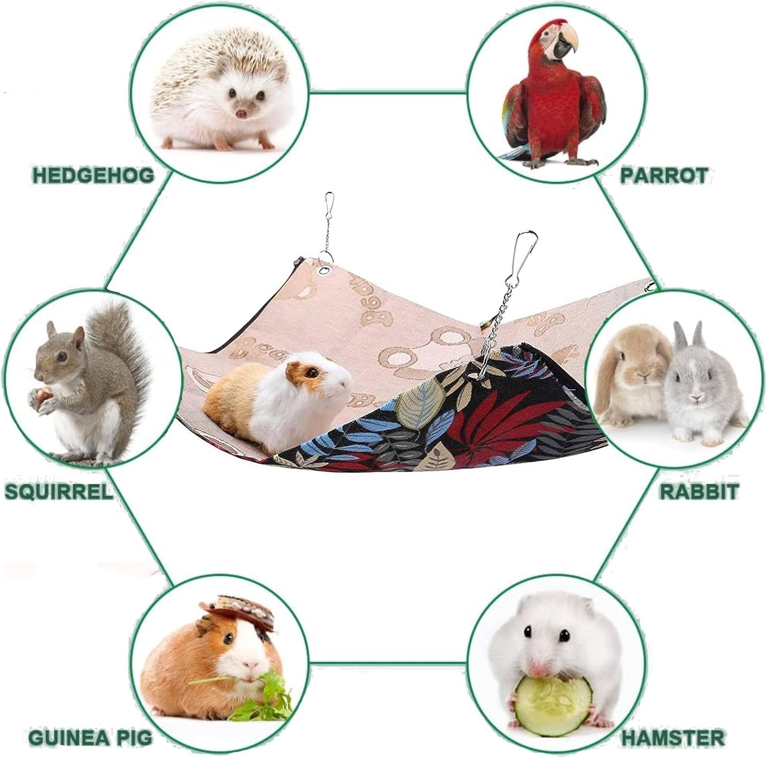 Detalle de QeeHeng Summer Ferret Rat Guinea Pig Hammock Bed – Double‑Sided Cooling Hideaway for Small Pets