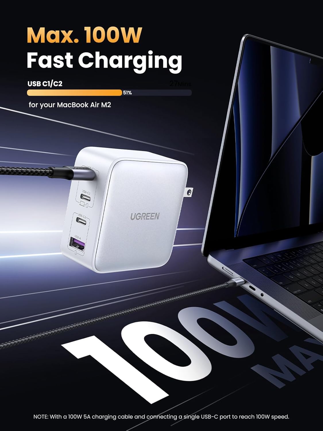 Detalle 2 de UGREEN 100W USB-C Charger