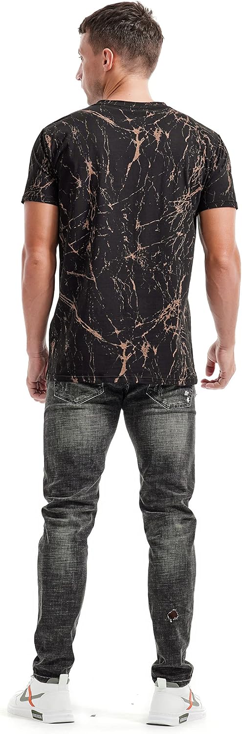 Detalle de RONOMO Herren T-Shirt – 95% Baumwolle, 5% Elastan, hautfreundlich und elastisch