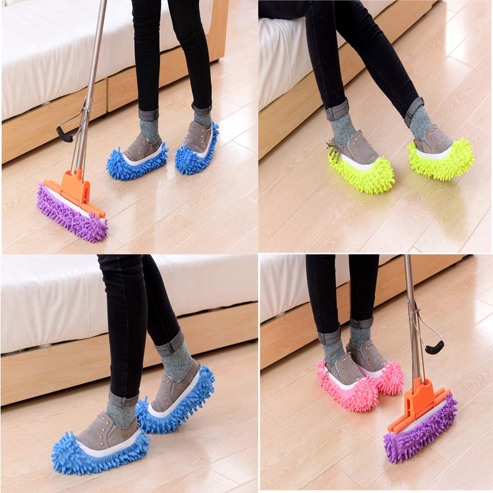 Detalle de Tamicy NARF5_02215 Microfiber Mop Slippers, Washable 5-Pair Set