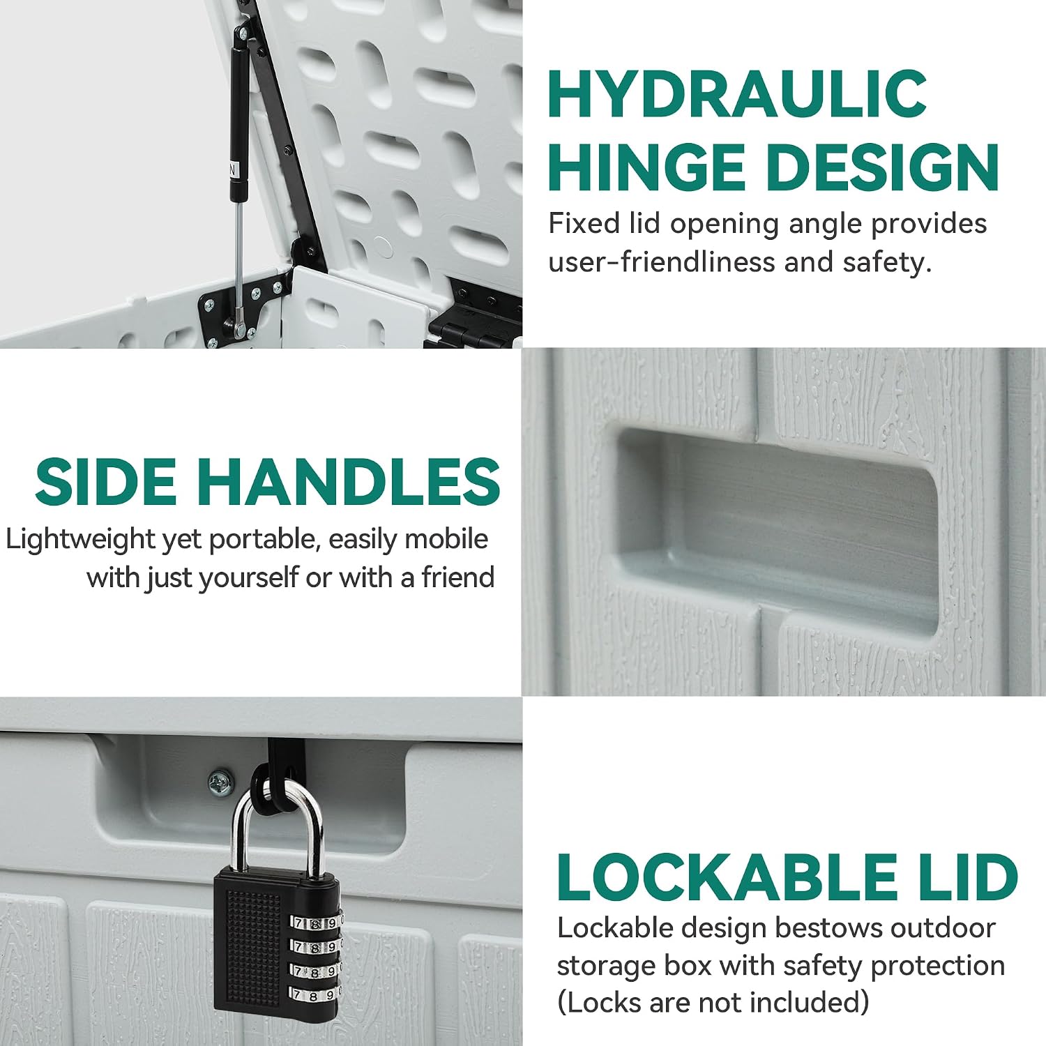 Thumbnail 5 de YITAHOME 303L Garden Outdoor Storage Box – HDPE Resin Deck Box with Lockable Lid