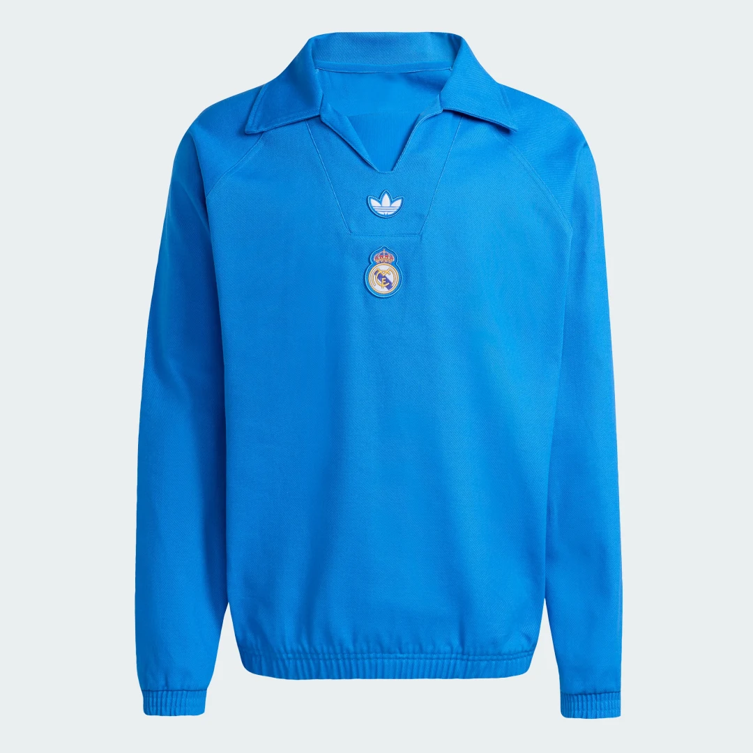 Detalle de Sudadera de entrenamiento Real Madrid Terrace Icons de Adidas – Azul