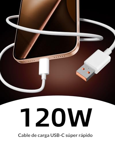 Detalle de LUOSIKE cable USB-A a USB-C 120W 2 m