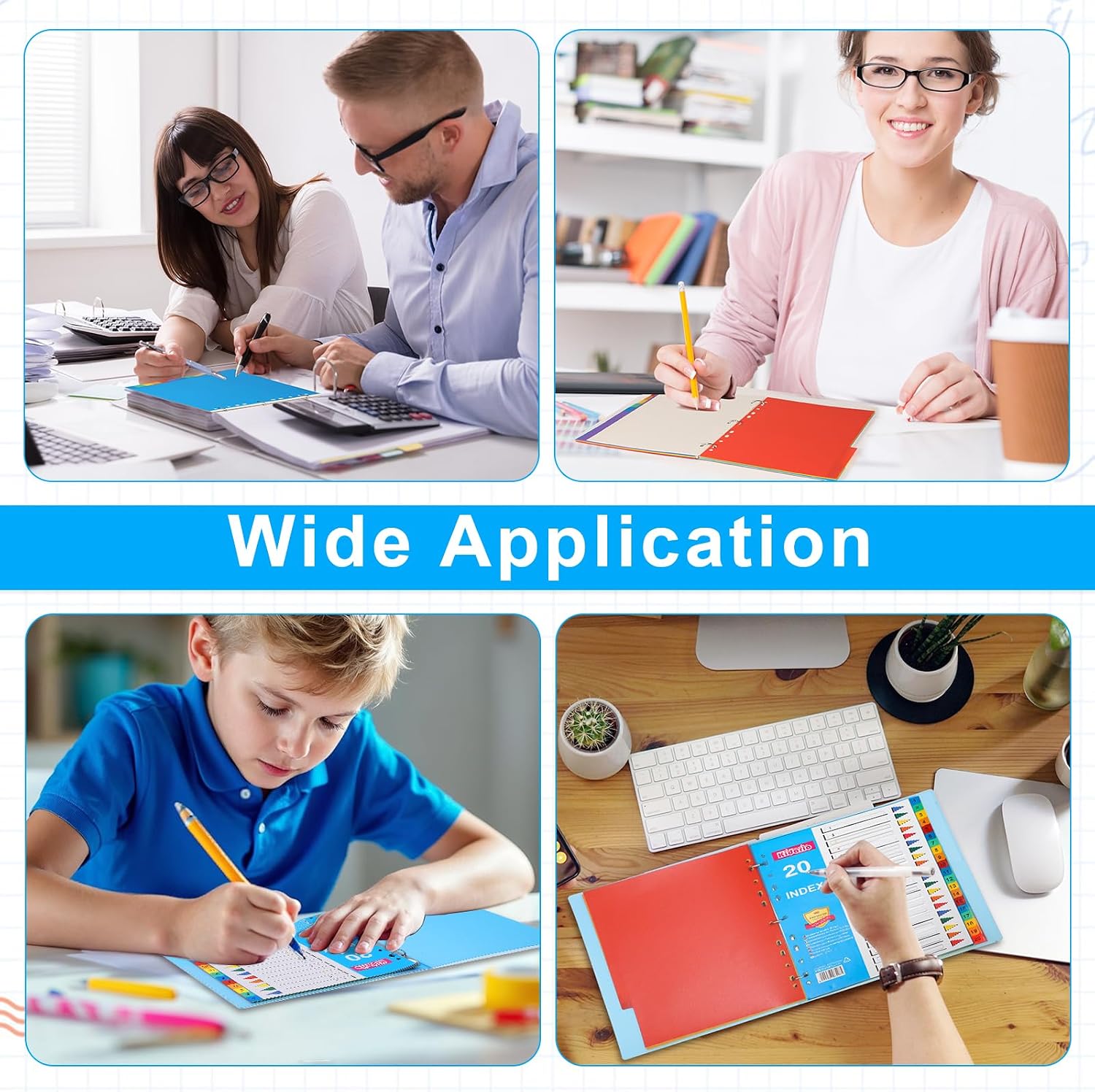 Thumbnail 6 de A4 File Dividers 10-Pack (12-Part) Coloured Plastic Dividers with Sticky Notes for Lever Arch Files