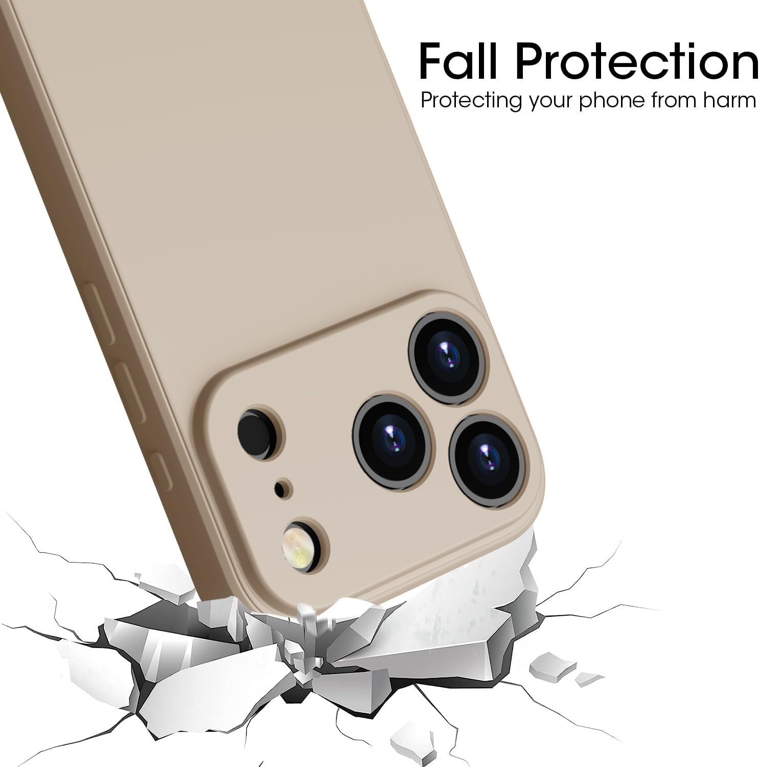 Detalle de KPPIT Silicone Case for iPhone 17 Pro Max (Khaki) – Slim, Shock‑Absorbent & Full Camera Protection