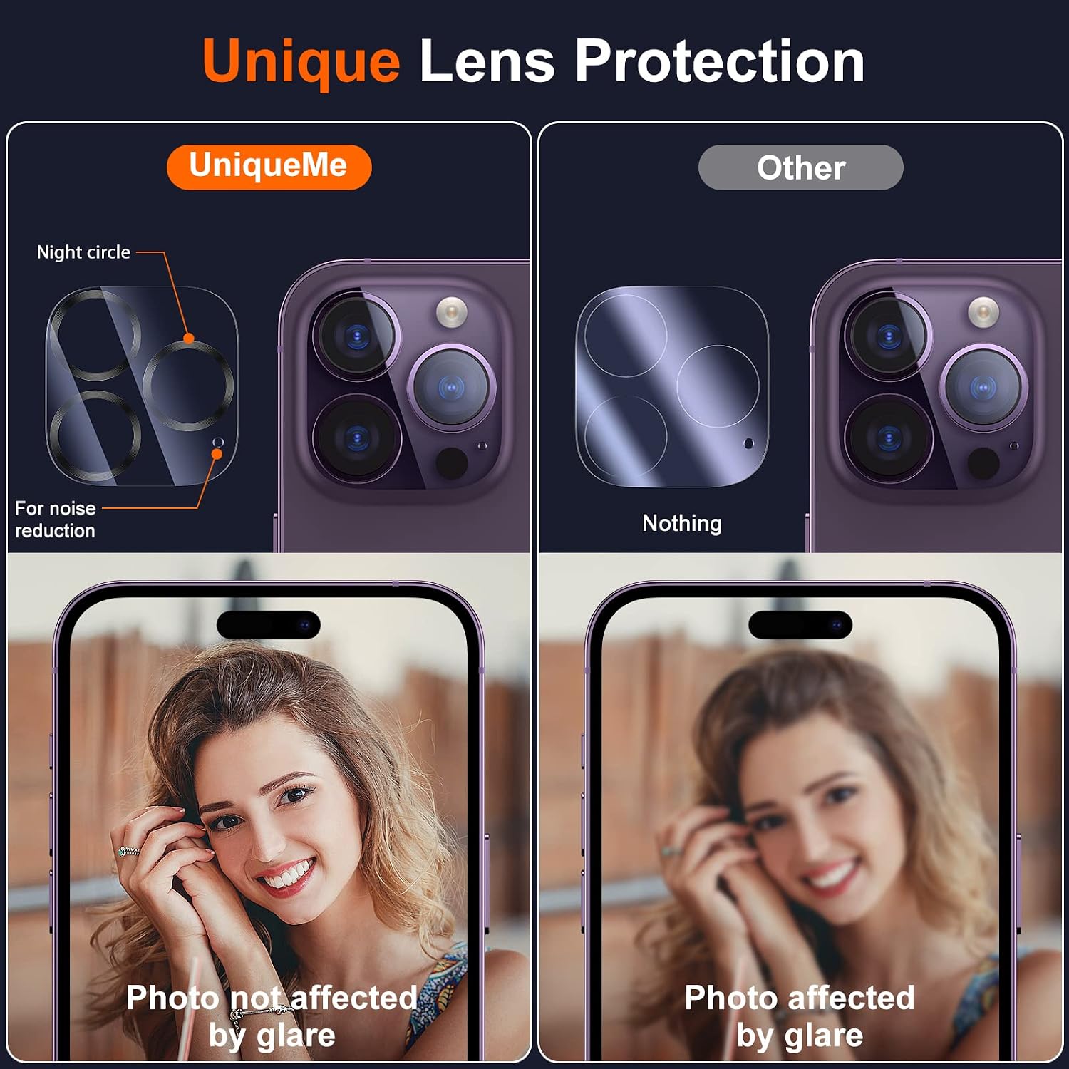 Detalle de UniqueMe Camera Lens Protector 3 Pack