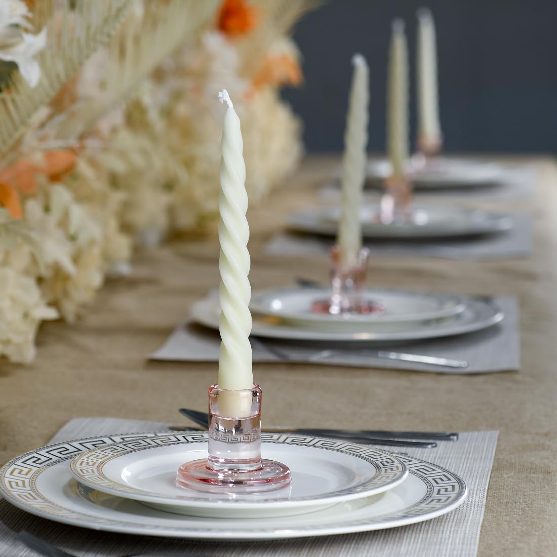 Thumbnail 1 de TELOSMA Pink Glass Candle Holders 6PCS 0.85in