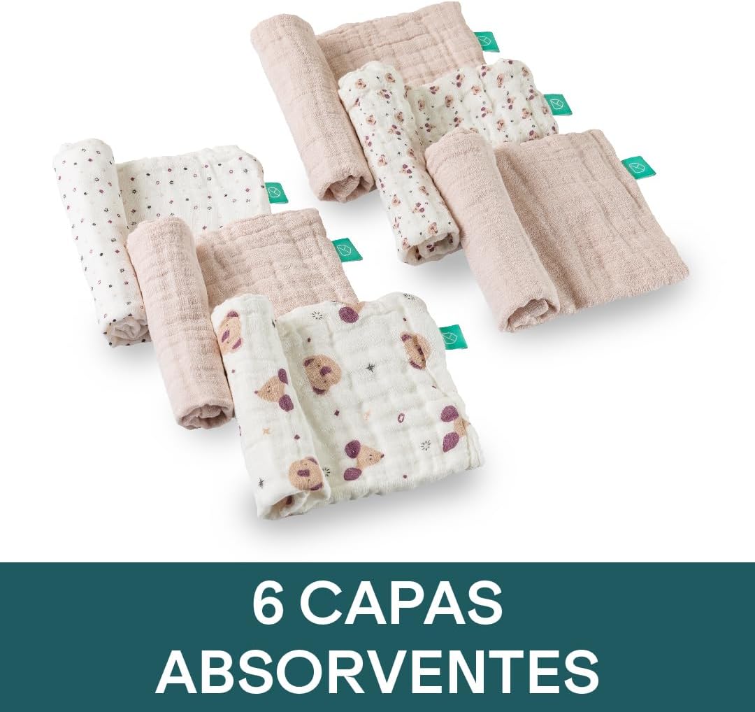 Detalle 2 de KOALA BABYCARE Muselinas algodón 30x30 6 unidades