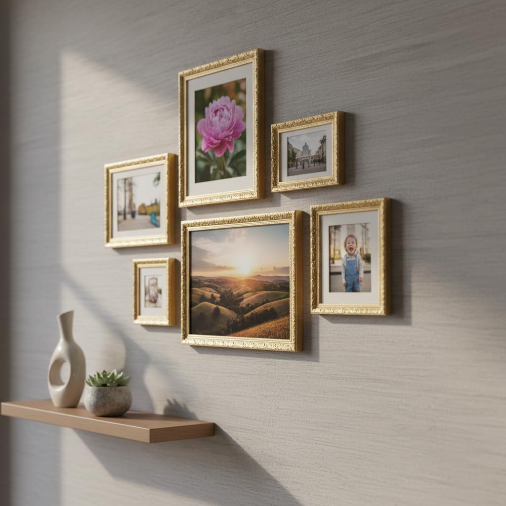 Thumbnail 6 de Cadre photo Victor Rubens vert or baroque antique 18x24 cm, moulure 30 x 20 mm avec verre véritable