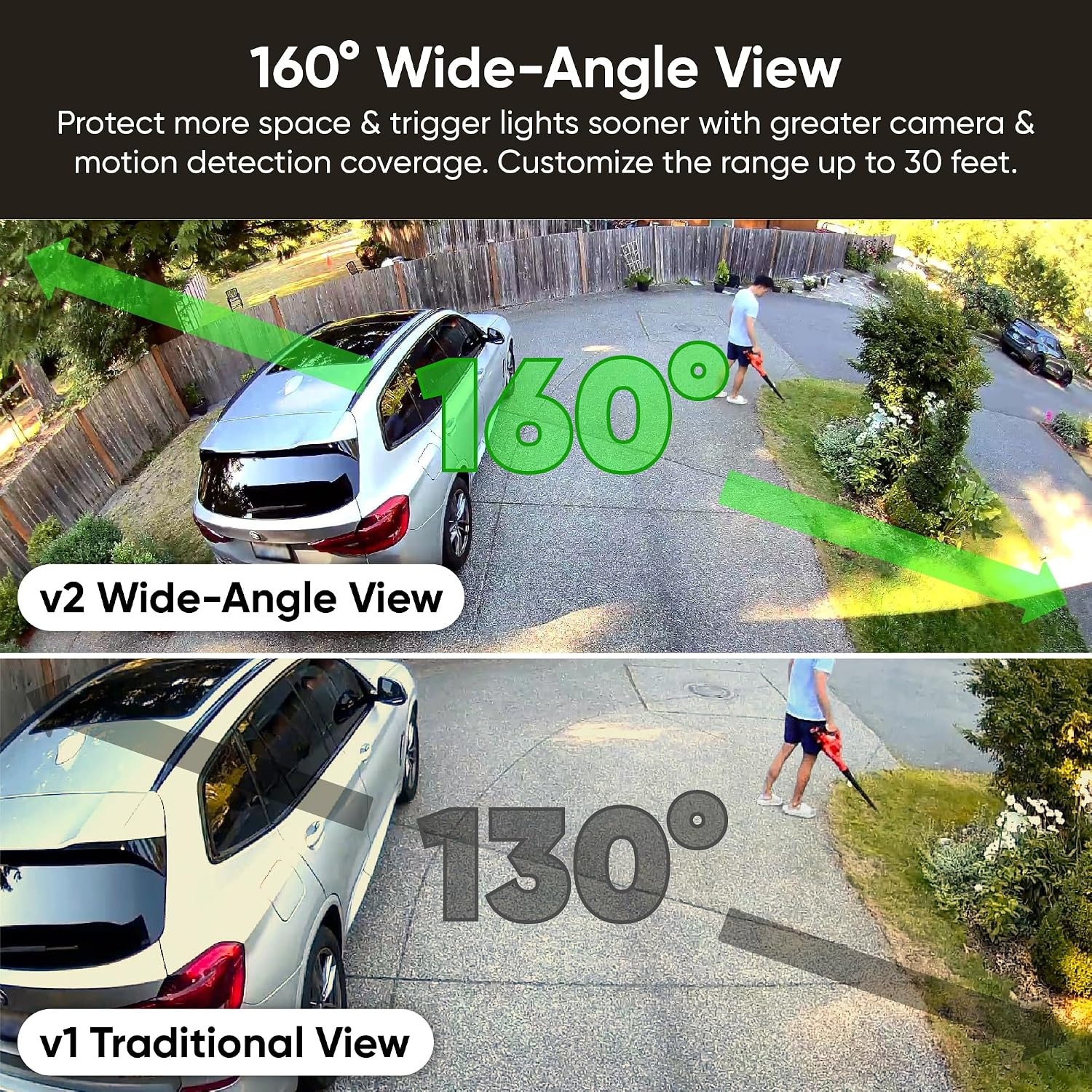 Detalle de WYZE Floodlight Camera v2 Outdoor Security, 2K Color Night Vision & 2800-Lumen LEDs