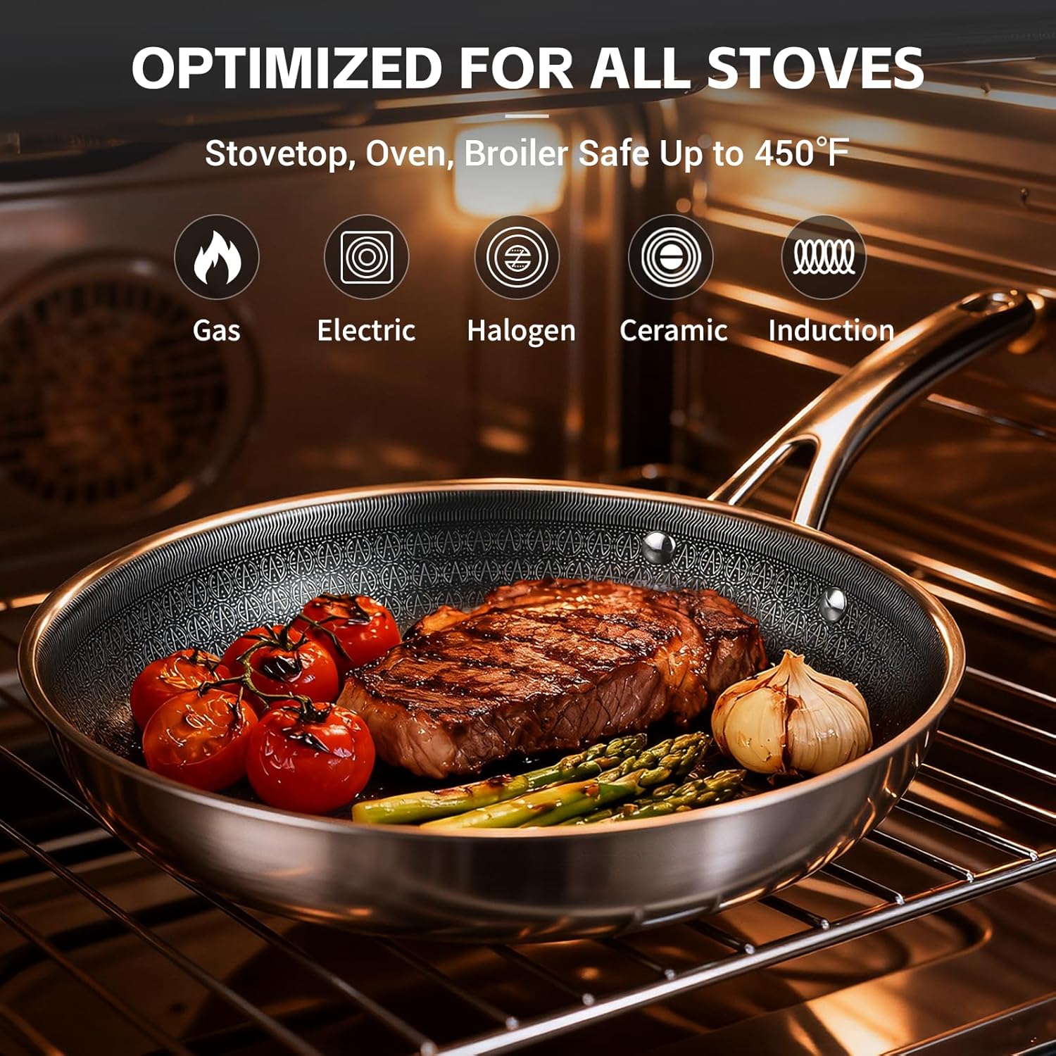 Detalle de Ammeloo 17-Piece Nonstick Stainless Steel Cookware Set