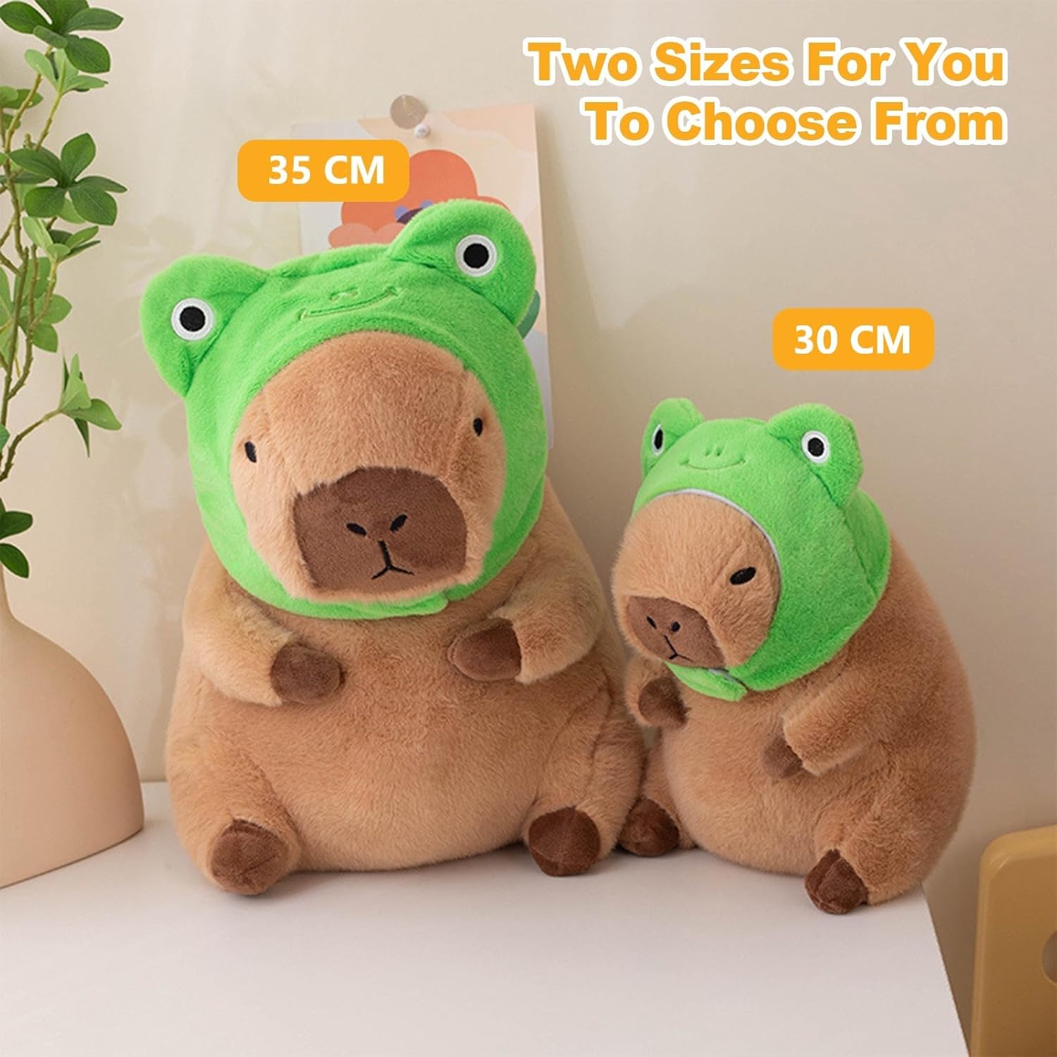 Detalle de Shownicer Capybara Kuscheltier – 35 cm Plüschkissen, superweich und CE-zertifiziert