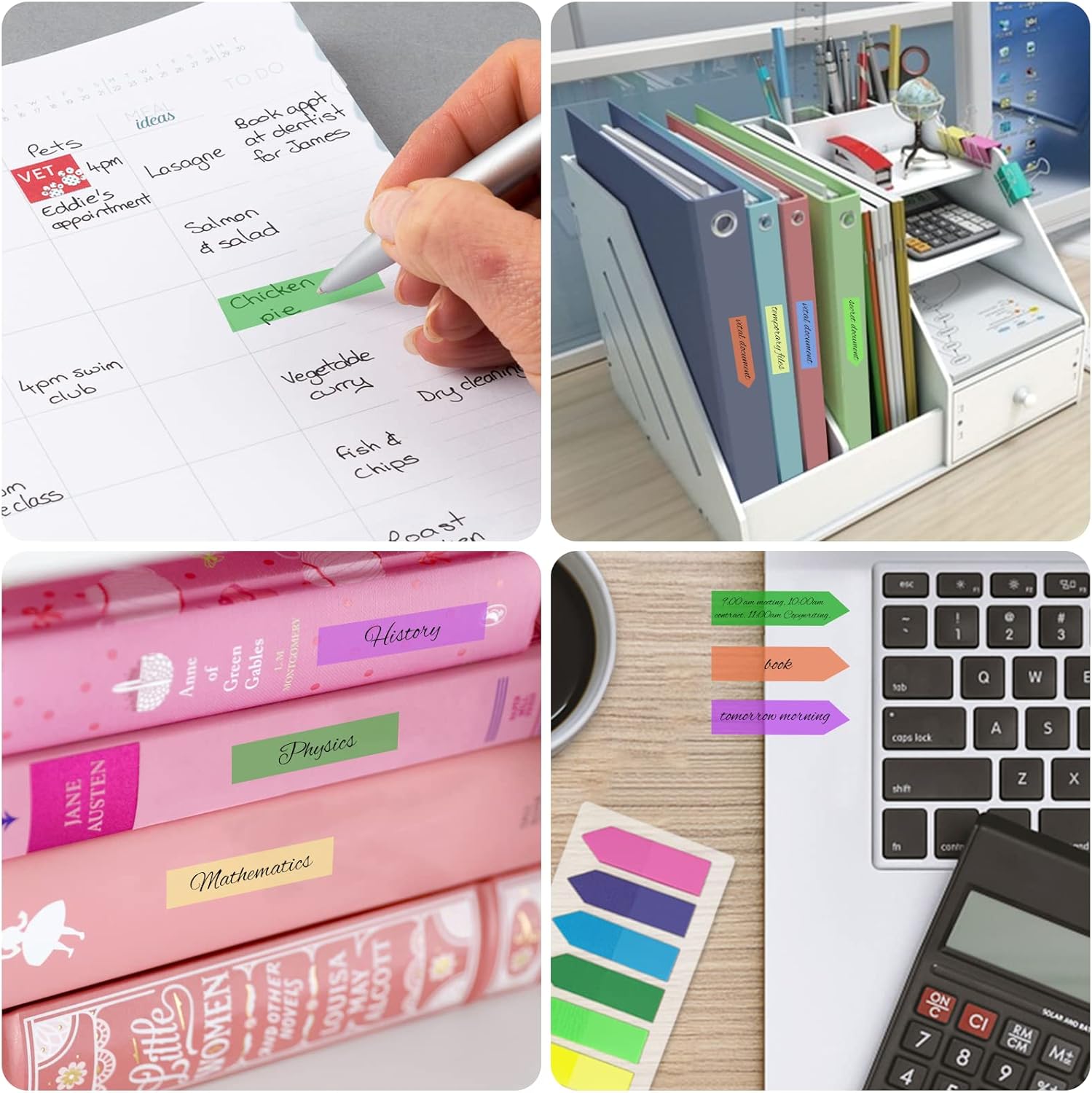 Detalle de OWLkELA 800pcs Sticky Tabs (8 Colour Index Tabs) for Page Marking & Writable Notes