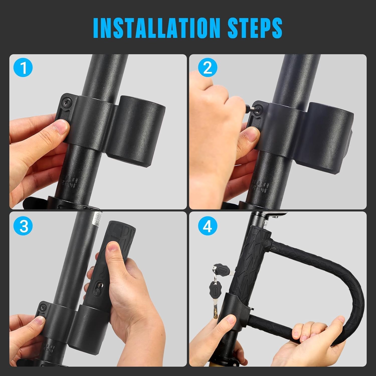 Detalle 2 de Heavy Duty Bike U Lock with 12 Ton Shear and 0.74-Inch Shackle