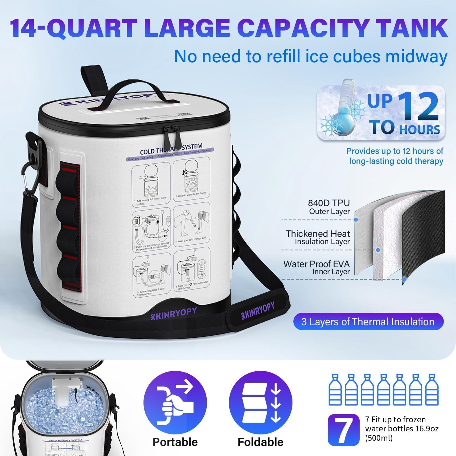 Detalle 2 de KINRYOPY Cold Therapy Machine with 15-quart bucket