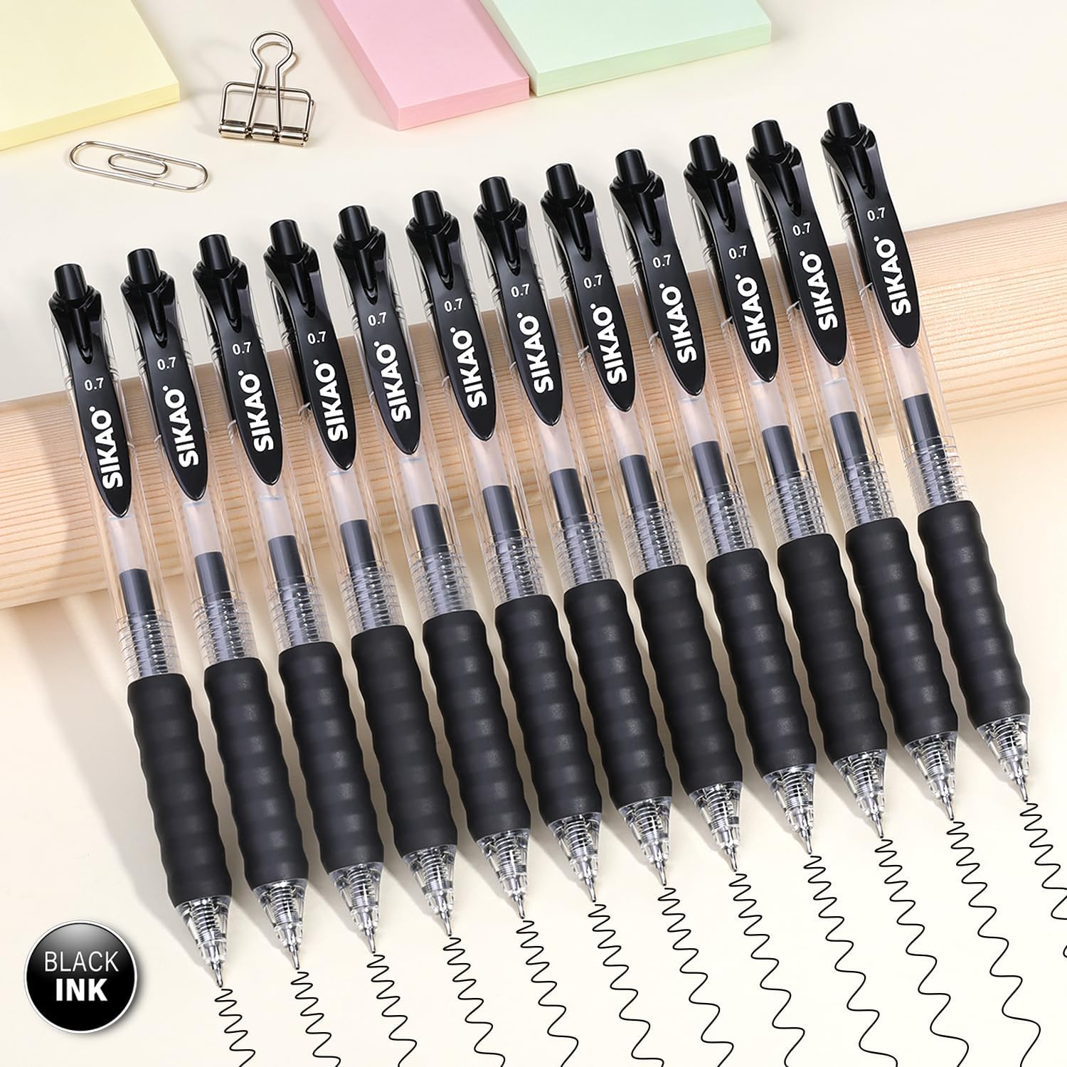 Thumbnail 1 de Black Gel Pens, 0.7 mm