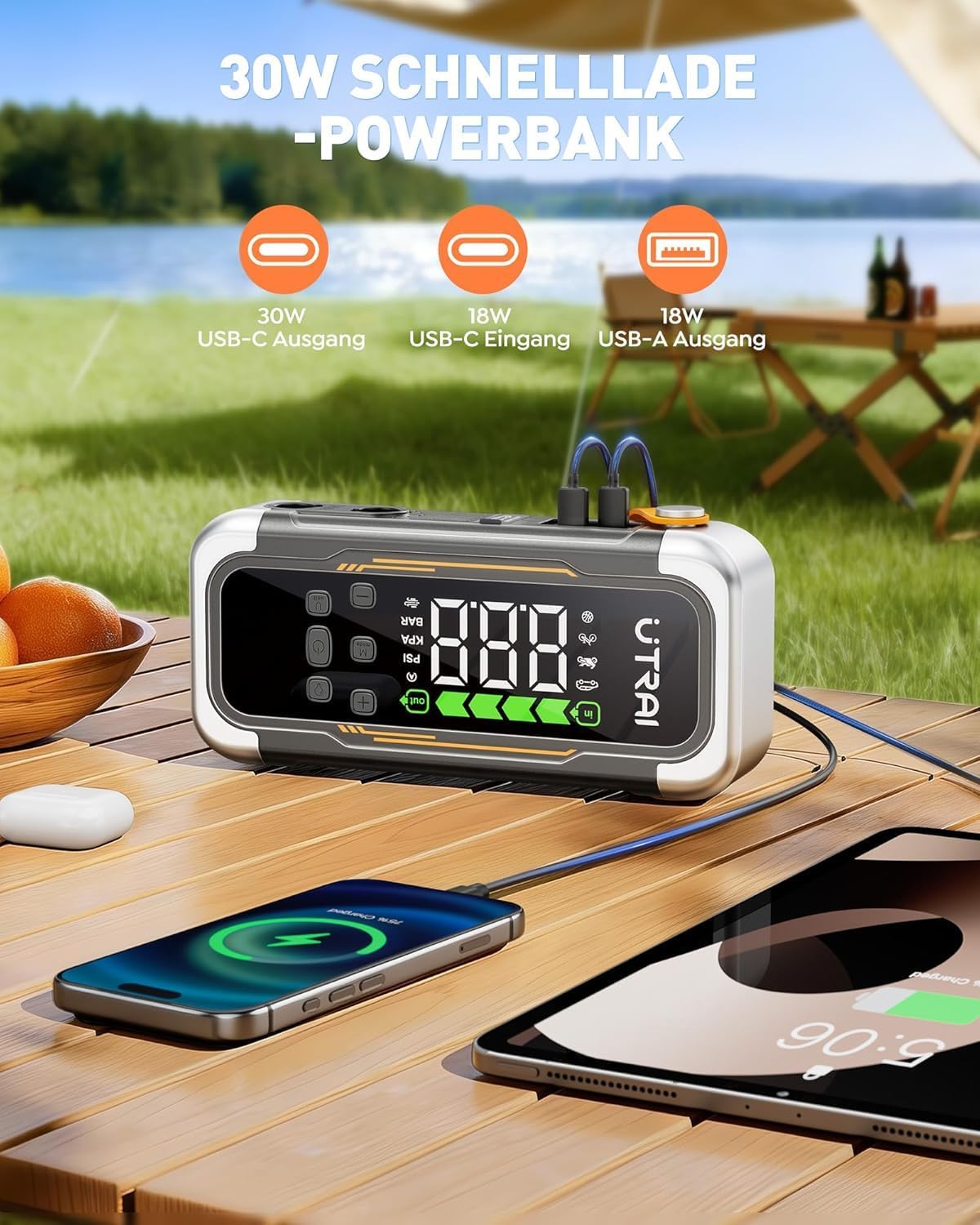 Thumbnail 4 de UTRAI Starthilfe Powerbank 6000A mit Kompressor