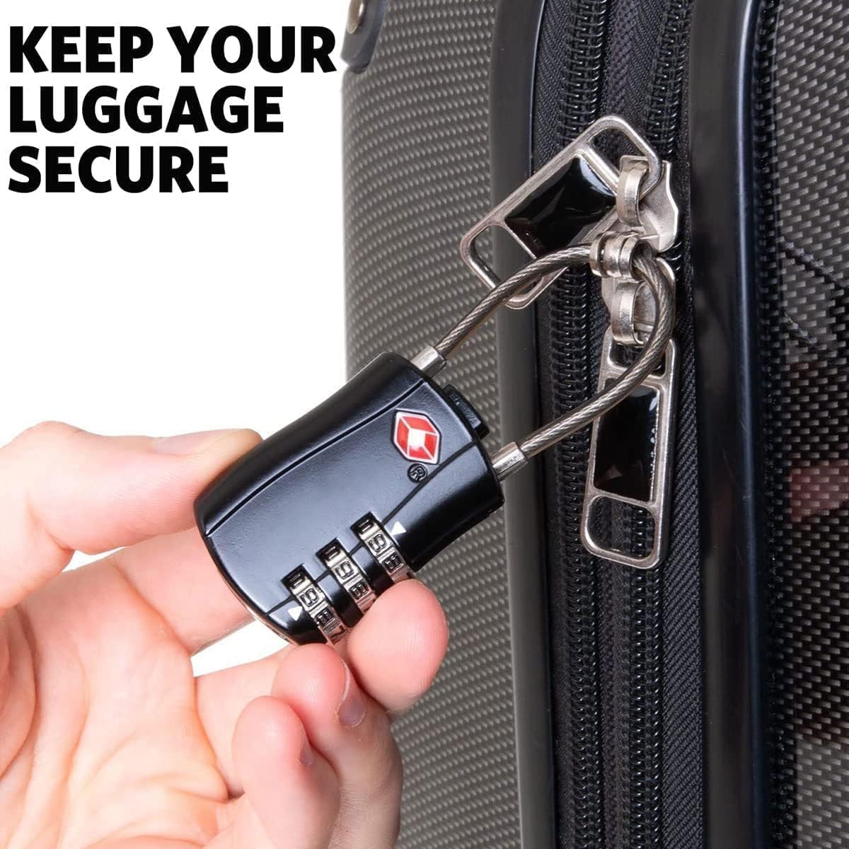 Thumbnail 3 de BeskooHome TSA Approved Luggage Locks (2 Pack) – 3-Dial Combination Zinc Alloy Padlocks