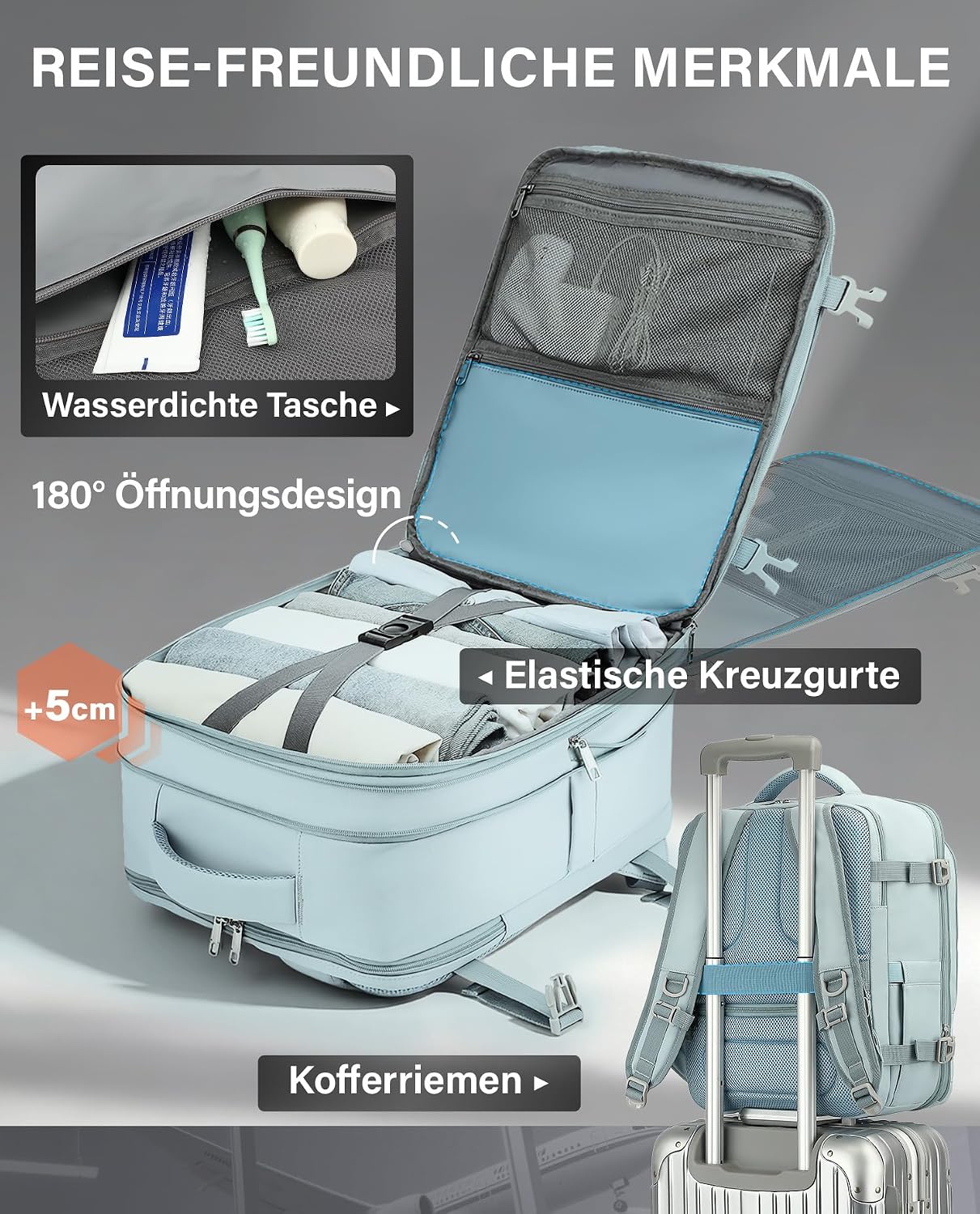 Thumbnail 4 de VANKEV Handgepäck Rucksack 32–40L