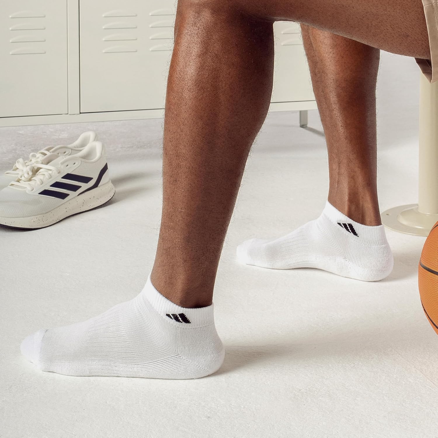 Detalle de adidas Men's Athletic Cushioned Low Cut Ankle Socks (6 Pairs) – Durable, Comfortable All-Day Wear