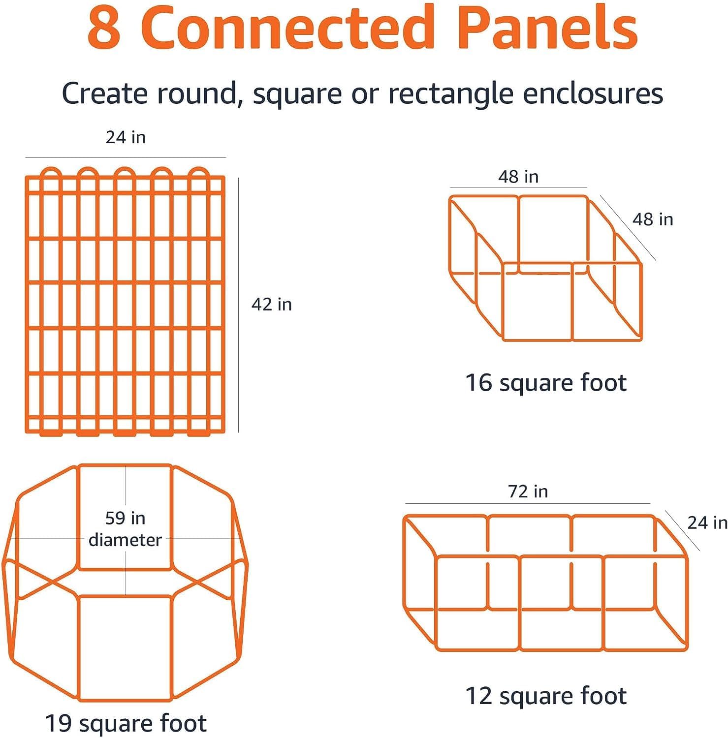 Detalle de Amazon Basics ośmiokątny kojec dla psa, składany, metalowy, 107 cm