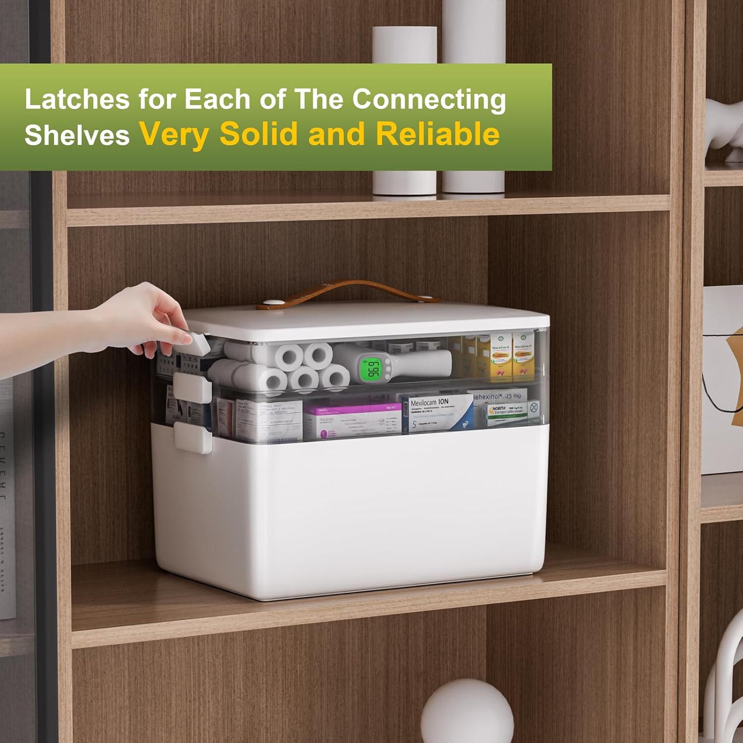 Thumbnail 3 de JOYBOS 3-Tier Medicine Storage Box Cabinet: Portable 3-Tier Organizer for Home Use