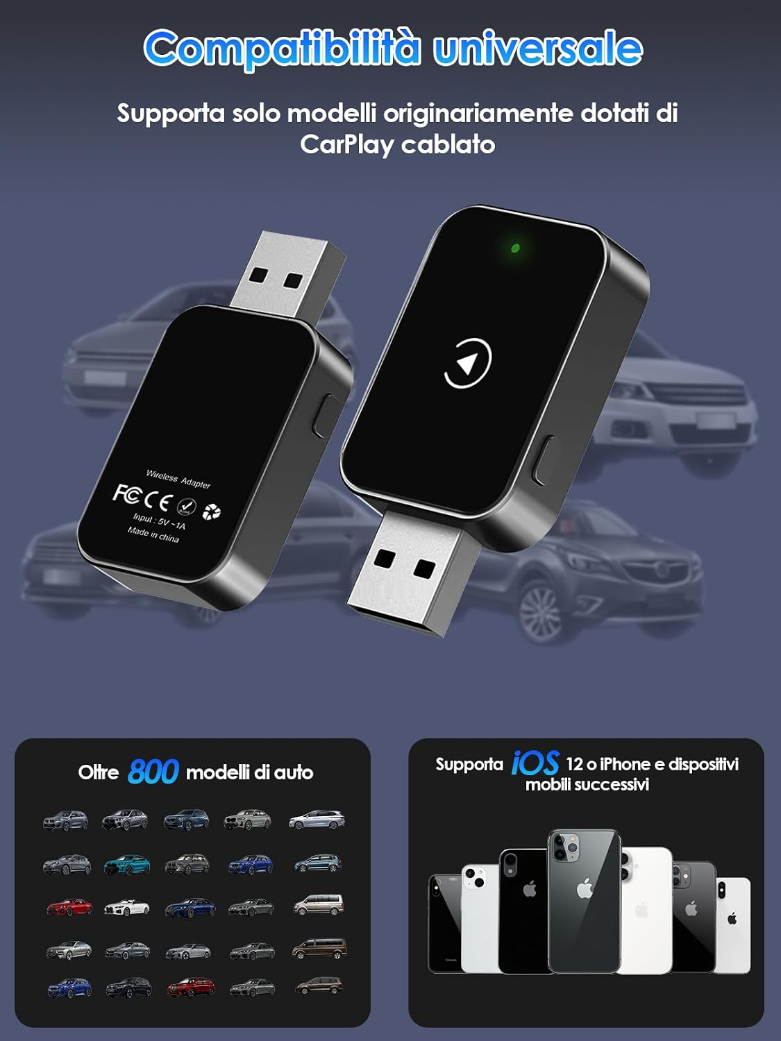 Thumbnail 6 de Adattatore Wireless CarPlay Upgrade 2025 senza fili