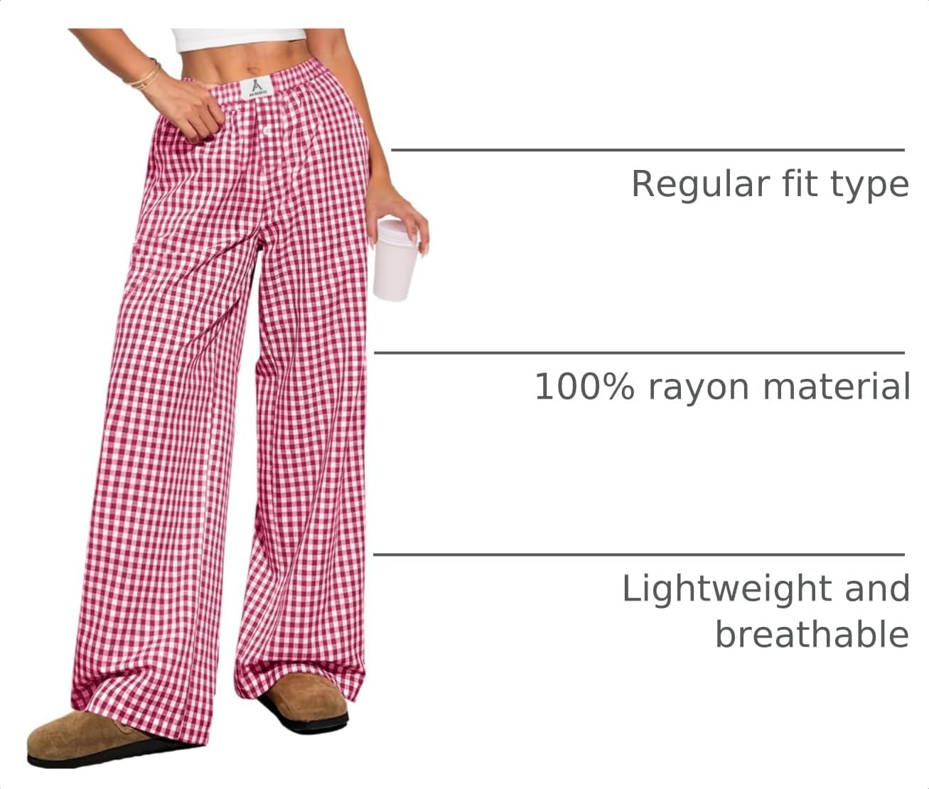 Detalle 2 de ANRABESS Striped Gingham Pants XS-XXL