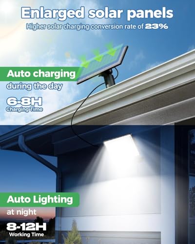 Detalle 2 de LOTMOS 2 Paquete 342LED Luz Solar Exterior Jardin con Mando a Distancia