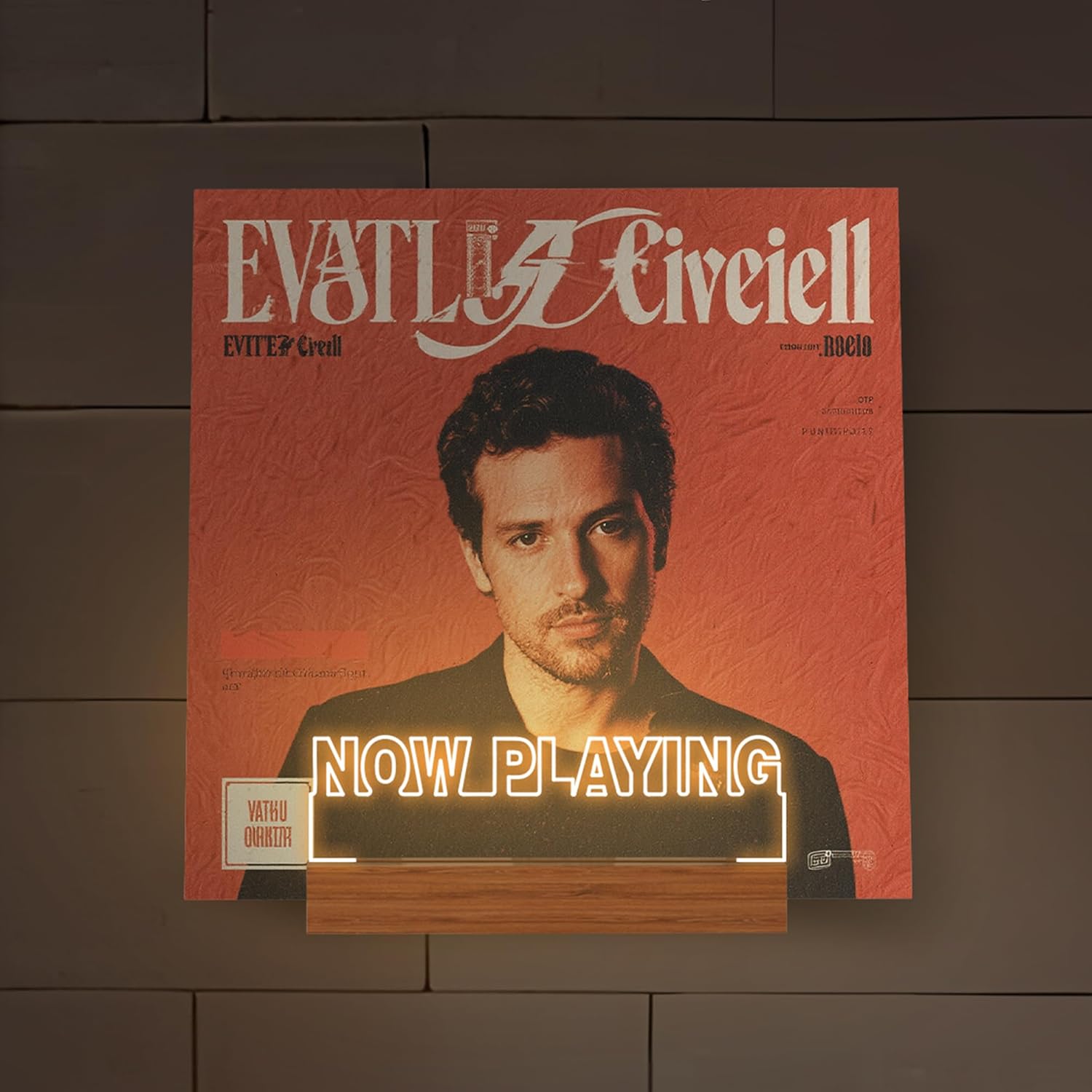 Thumbnail 2 de CoolGift Mart “Now Playing” Vinyl Stand Wall Mount with Warm White Lights