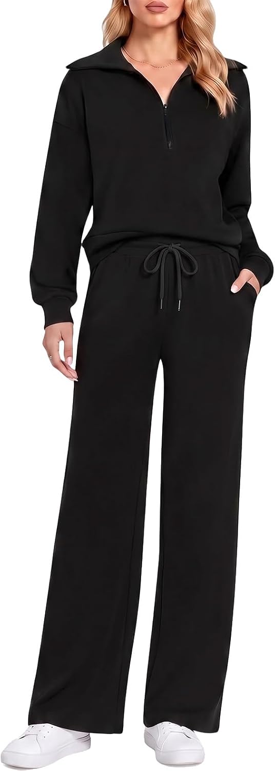 Detalle de CHERRYDREAM Women's Lounge Set with Half-Zip Pullover